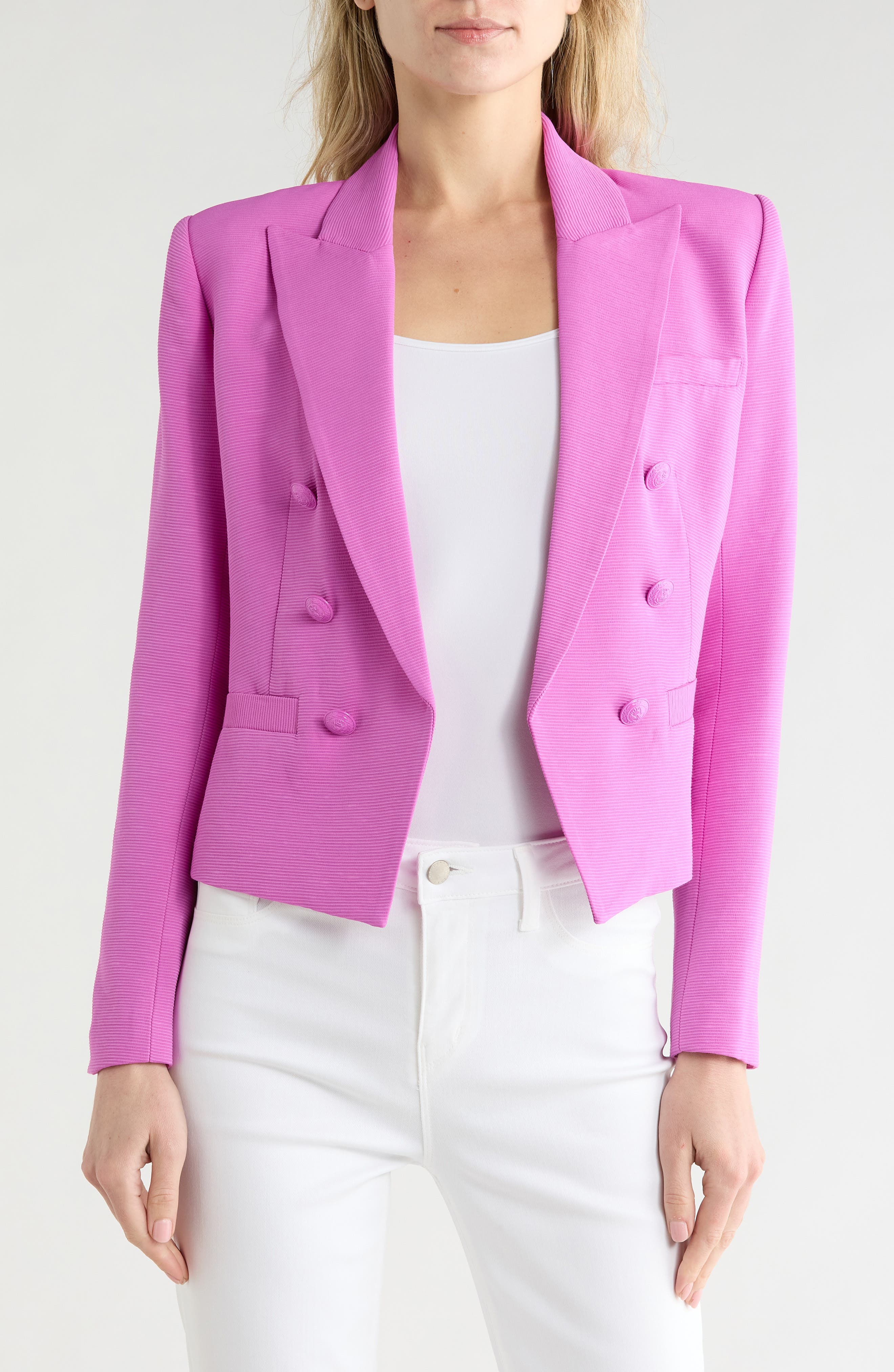 Brooke Texture Double Breasted Crop Blazer - image 1