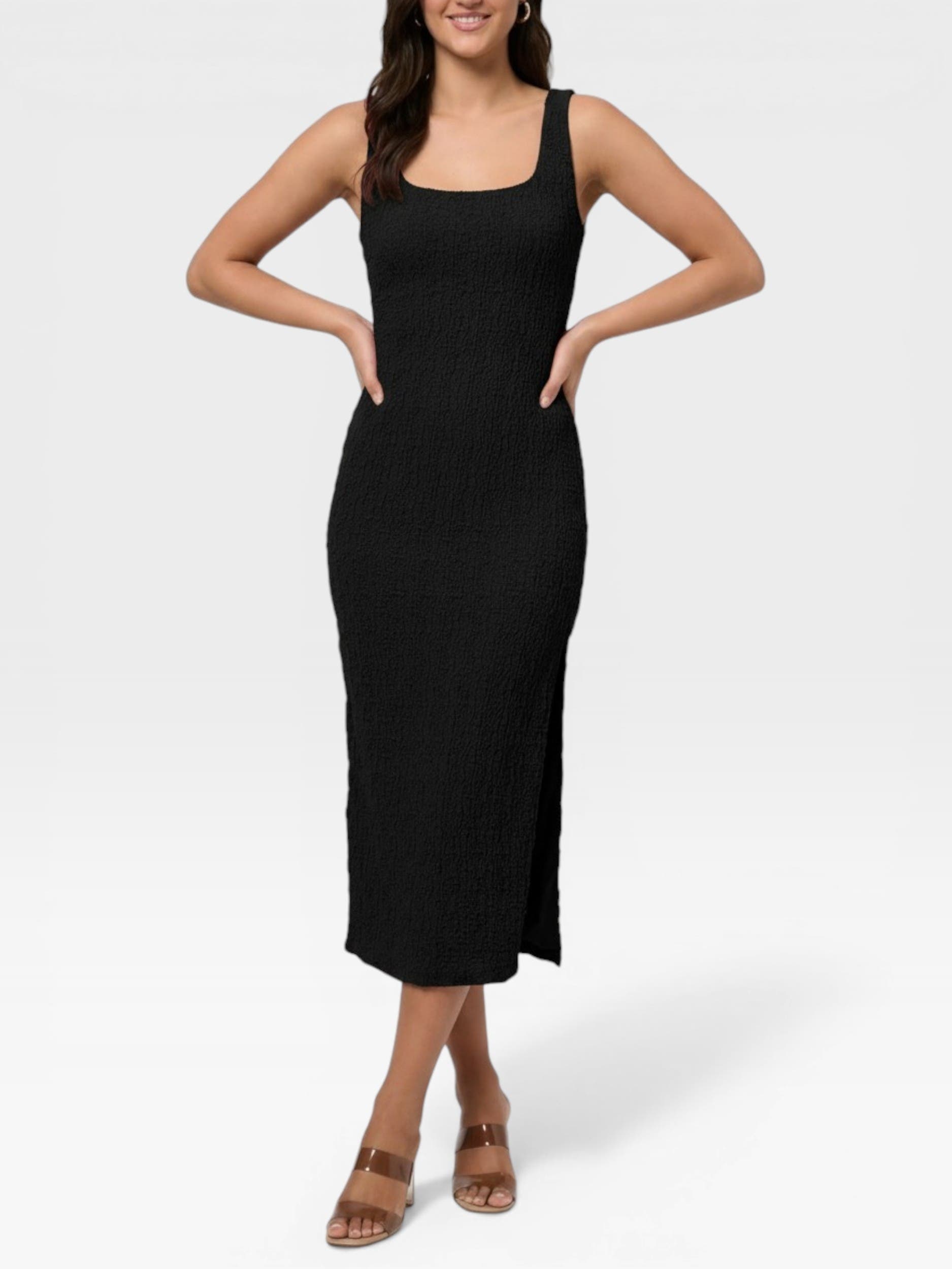 Emi Sleeveless Pucker Knit Midi Dress - image 1