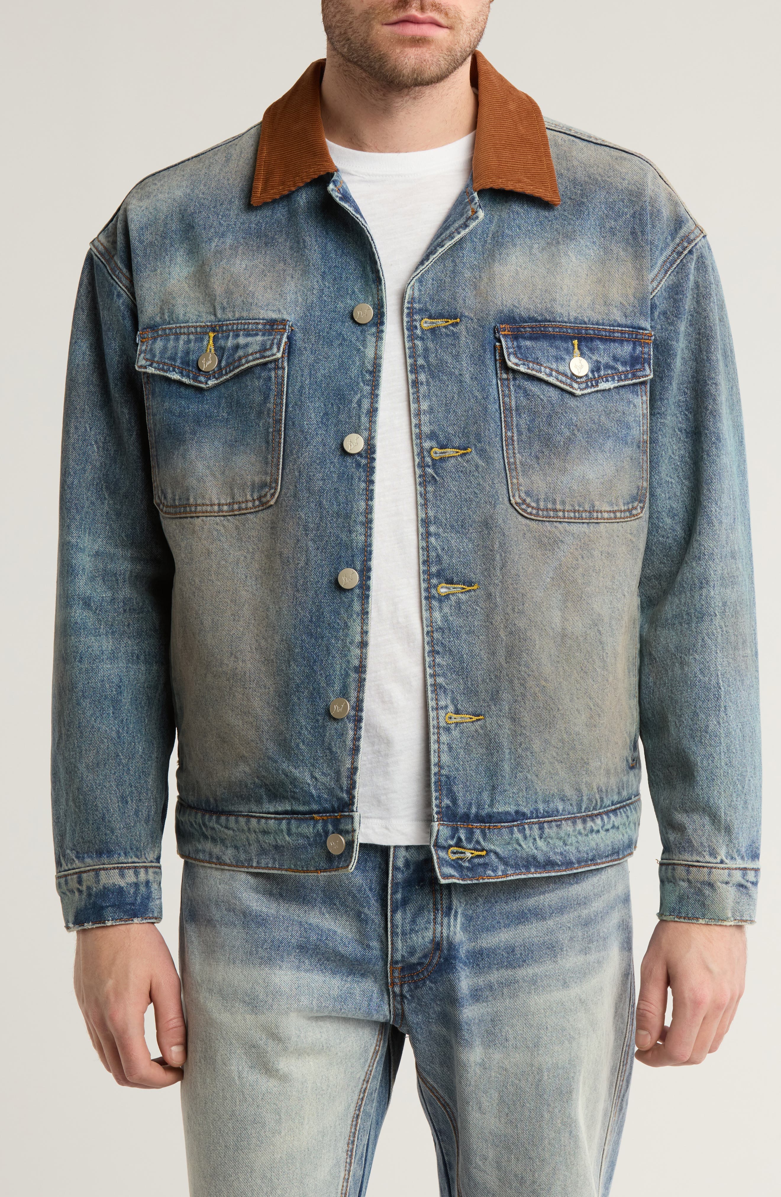 Hanson Corduroy Collar Denim Jacket - image 1