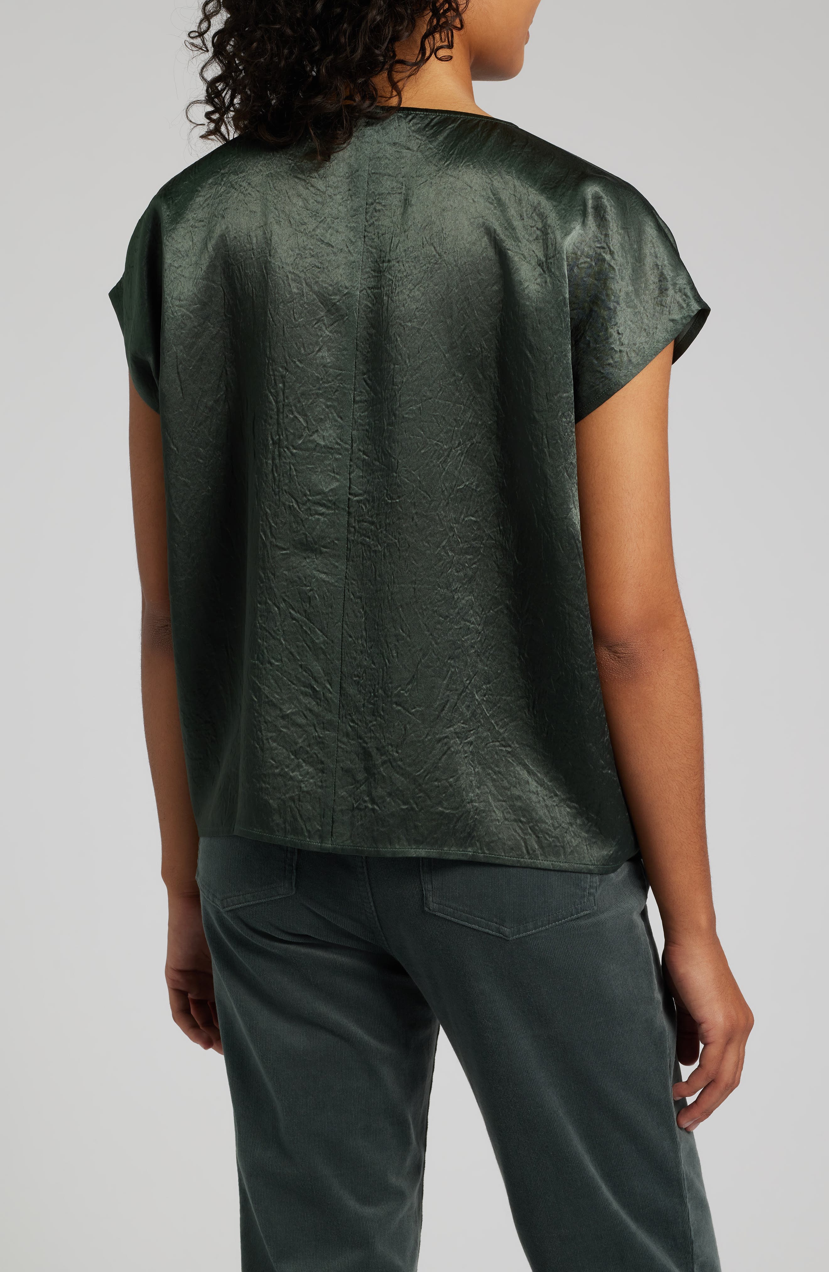 V-Neck Square Satin Top - image 2