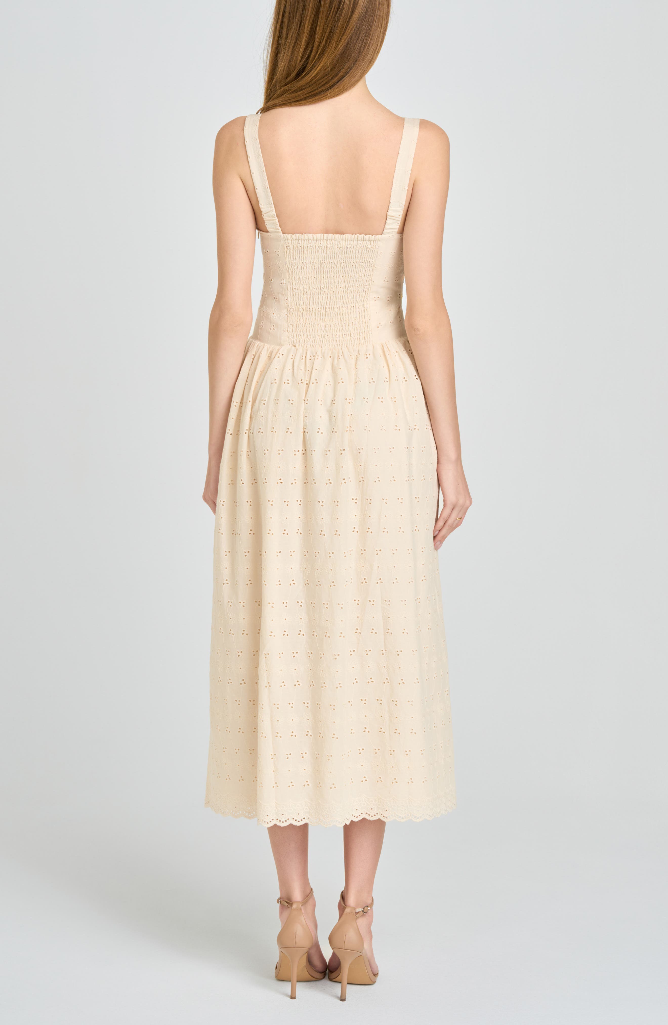 Lillian Eyelet Cotton Midi Dress - image 2