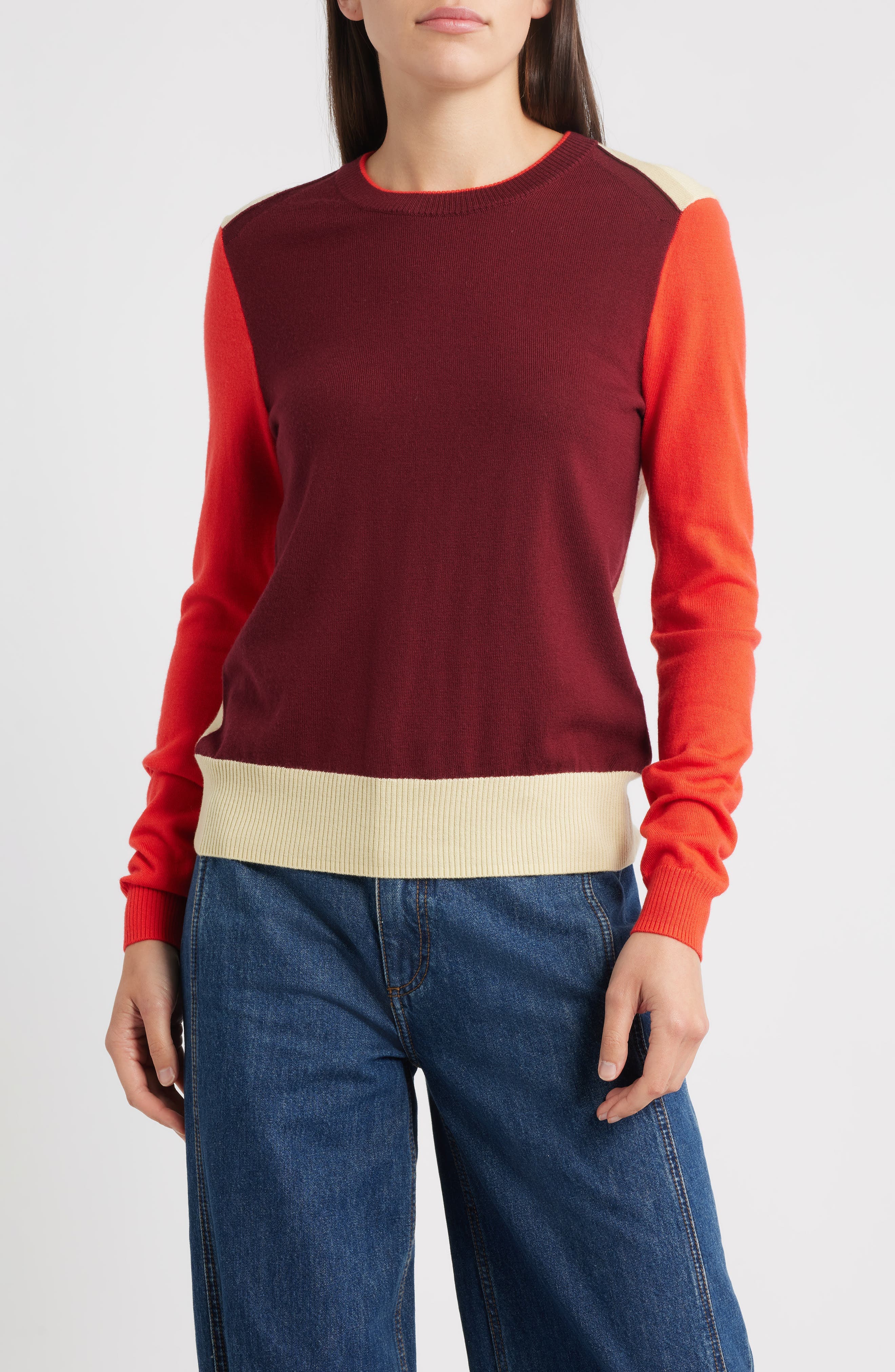 Taron Colorblock Wool Sweater - image 1