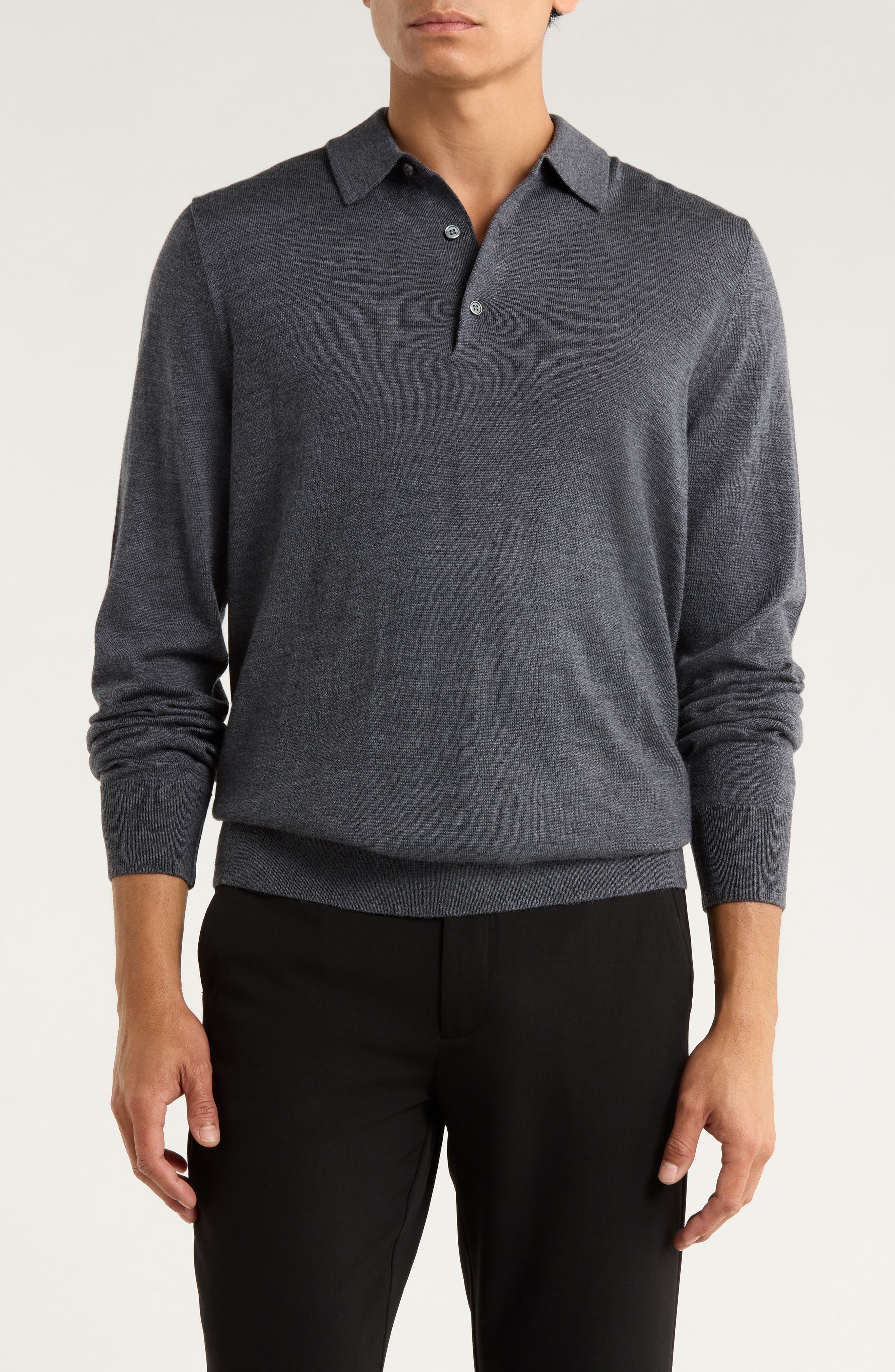 Swift Merino Wool Long Sleeve Polo - image 1