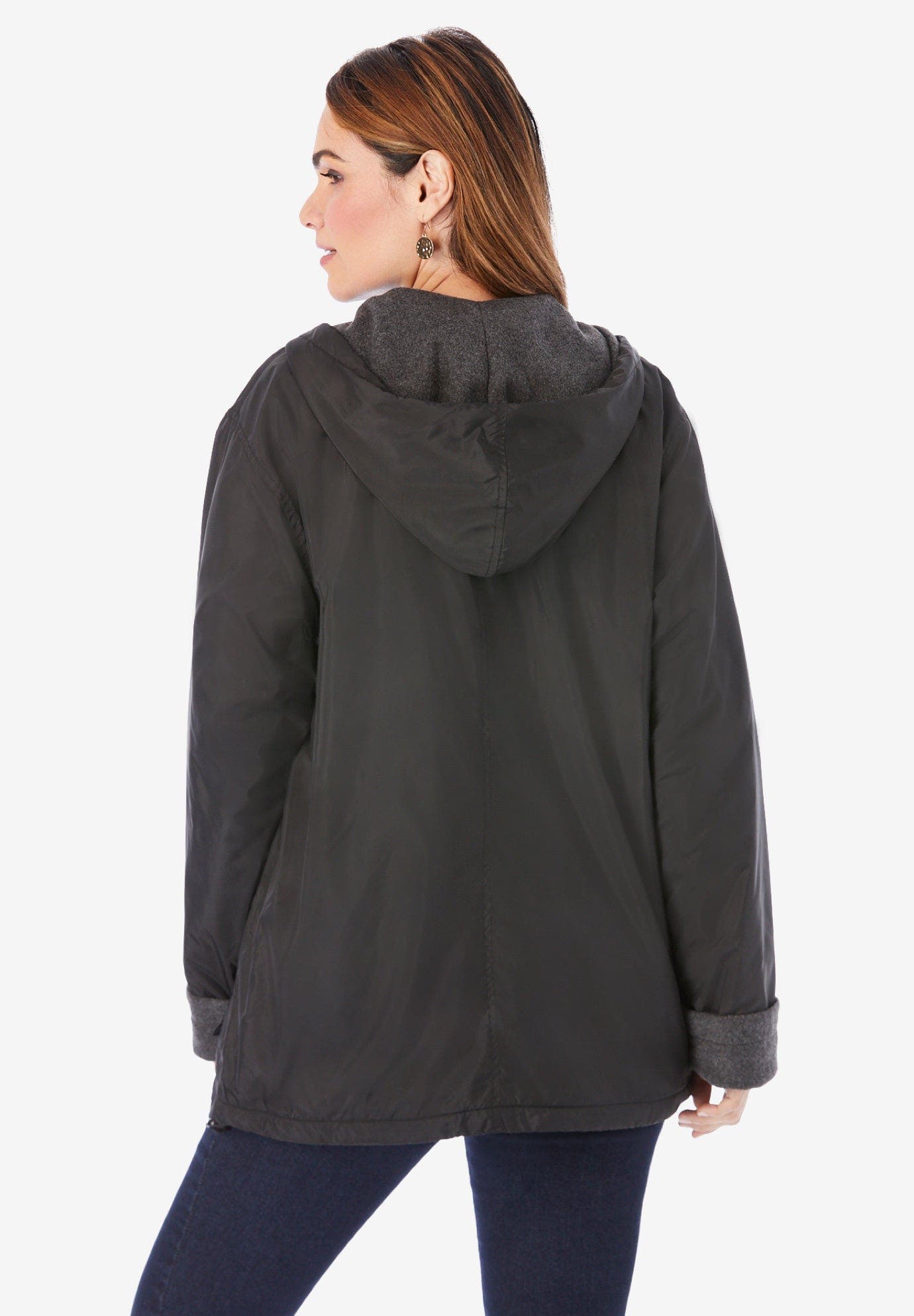 Plus Size Hooded Nylon Jacket - image 2