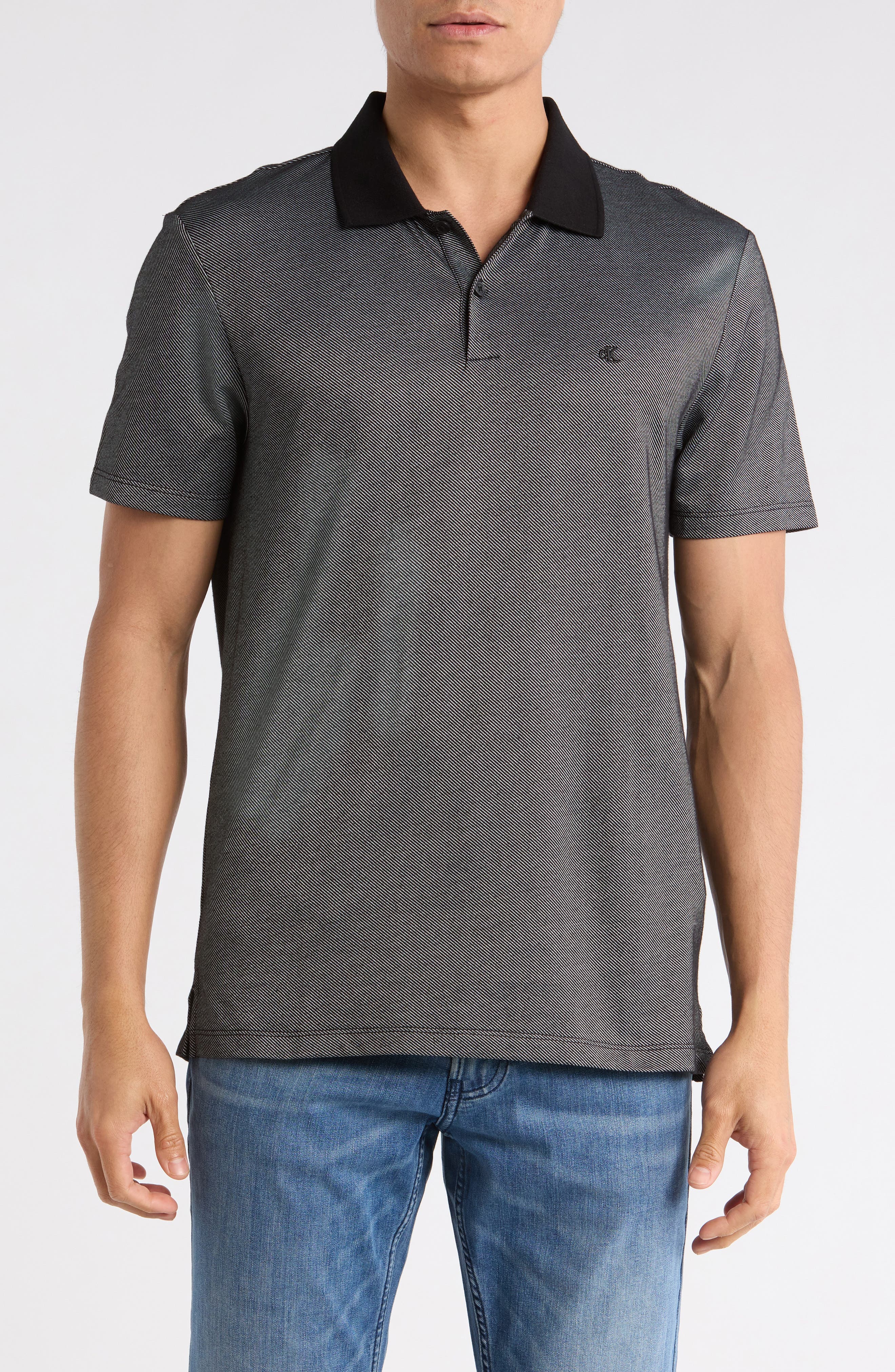 Classic Fit Diagonal Jacquard Polo - image 1