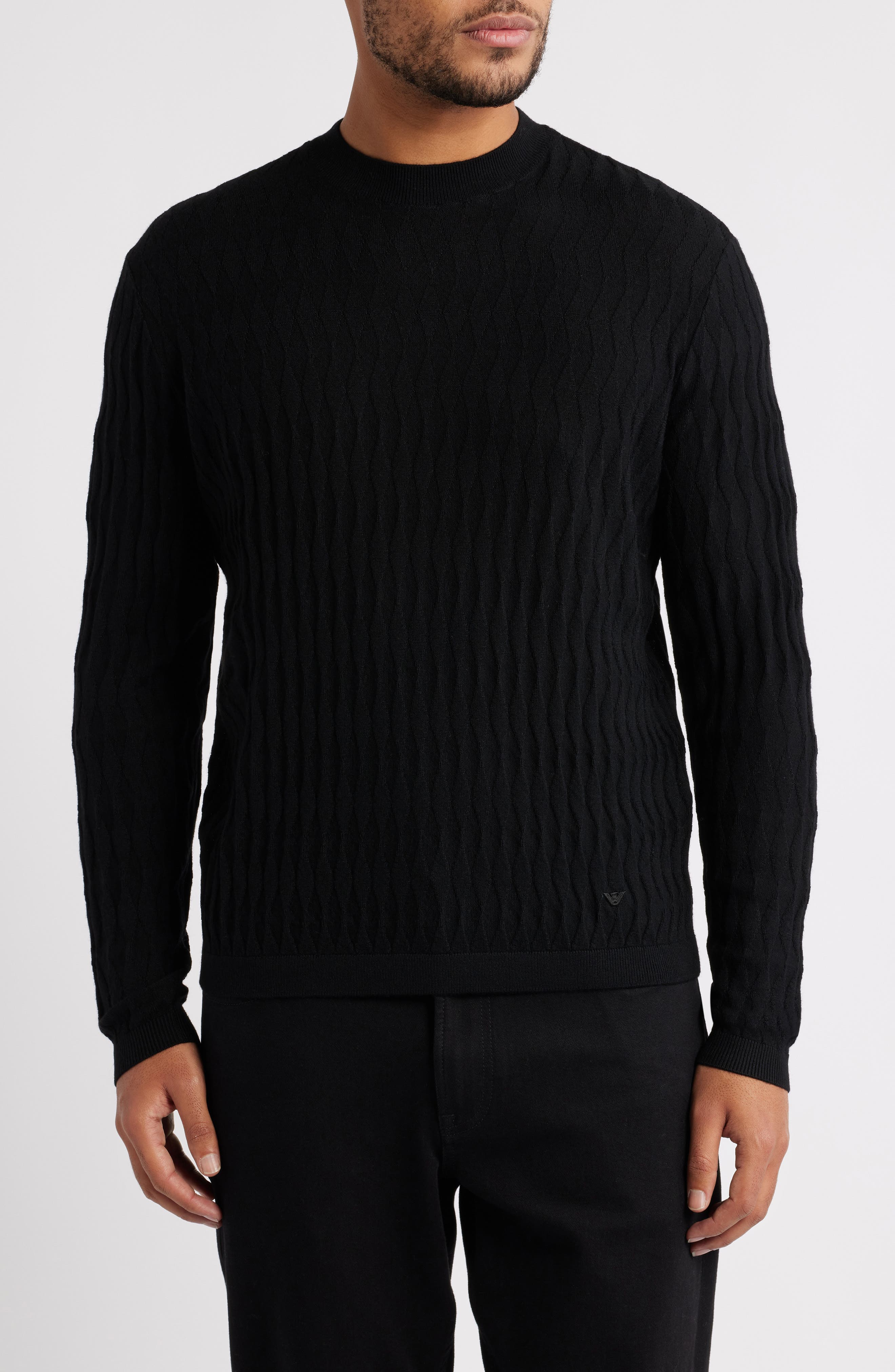 Tonal Diamond Wool Sweater - image 1