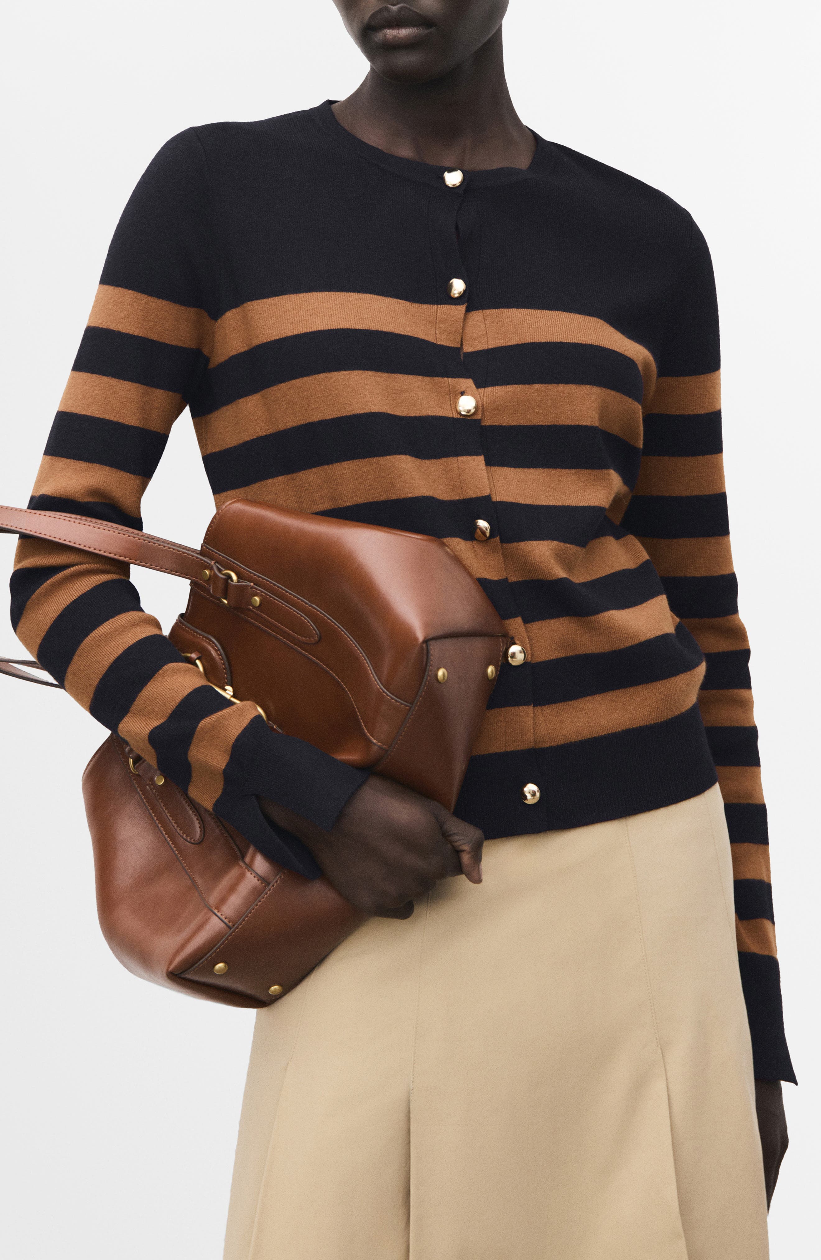 Split Cuff Button Front Cardigan - image 1