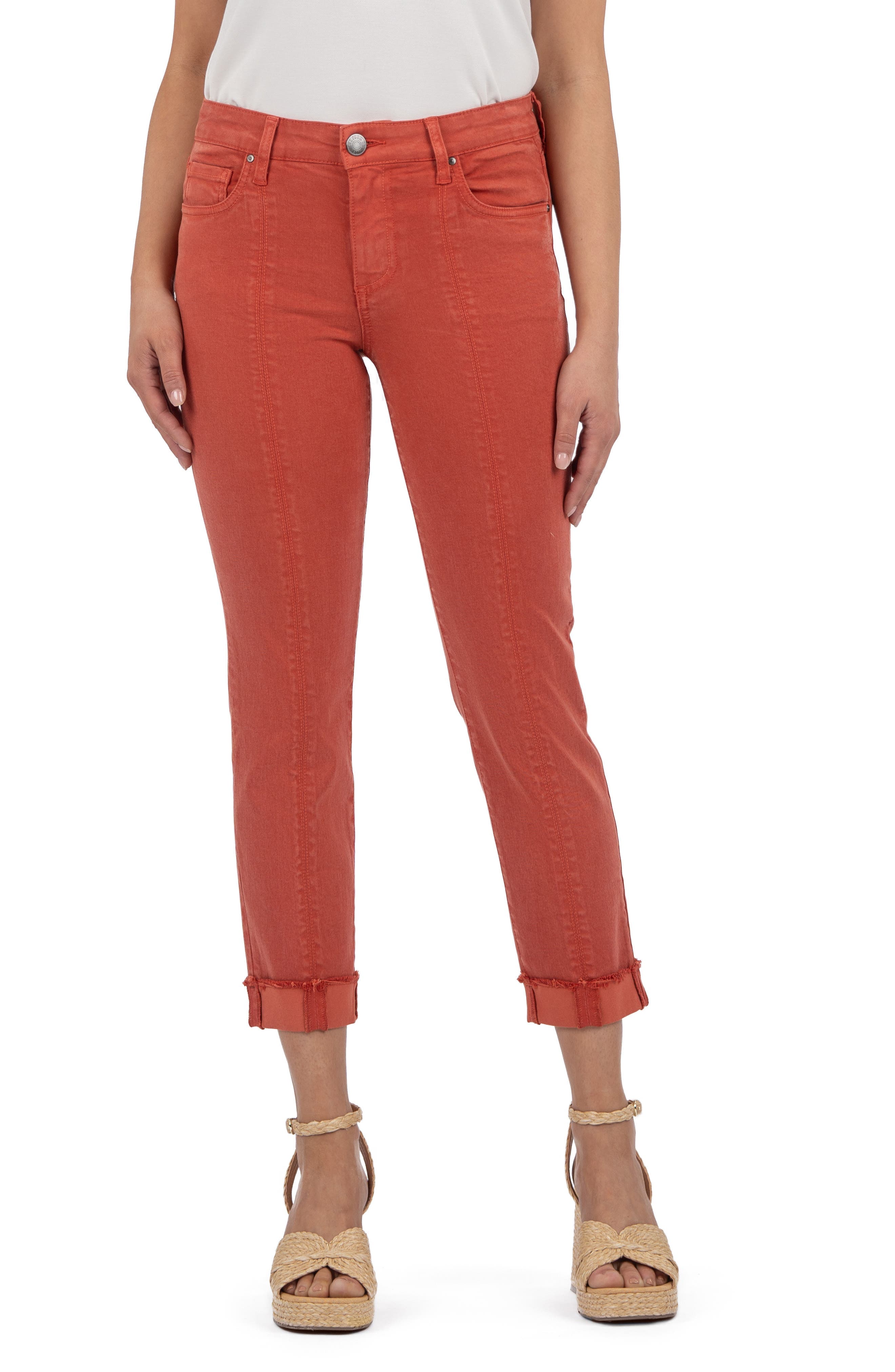 Amy Seamed Mid Rise Crop Slim Jeans - image 1