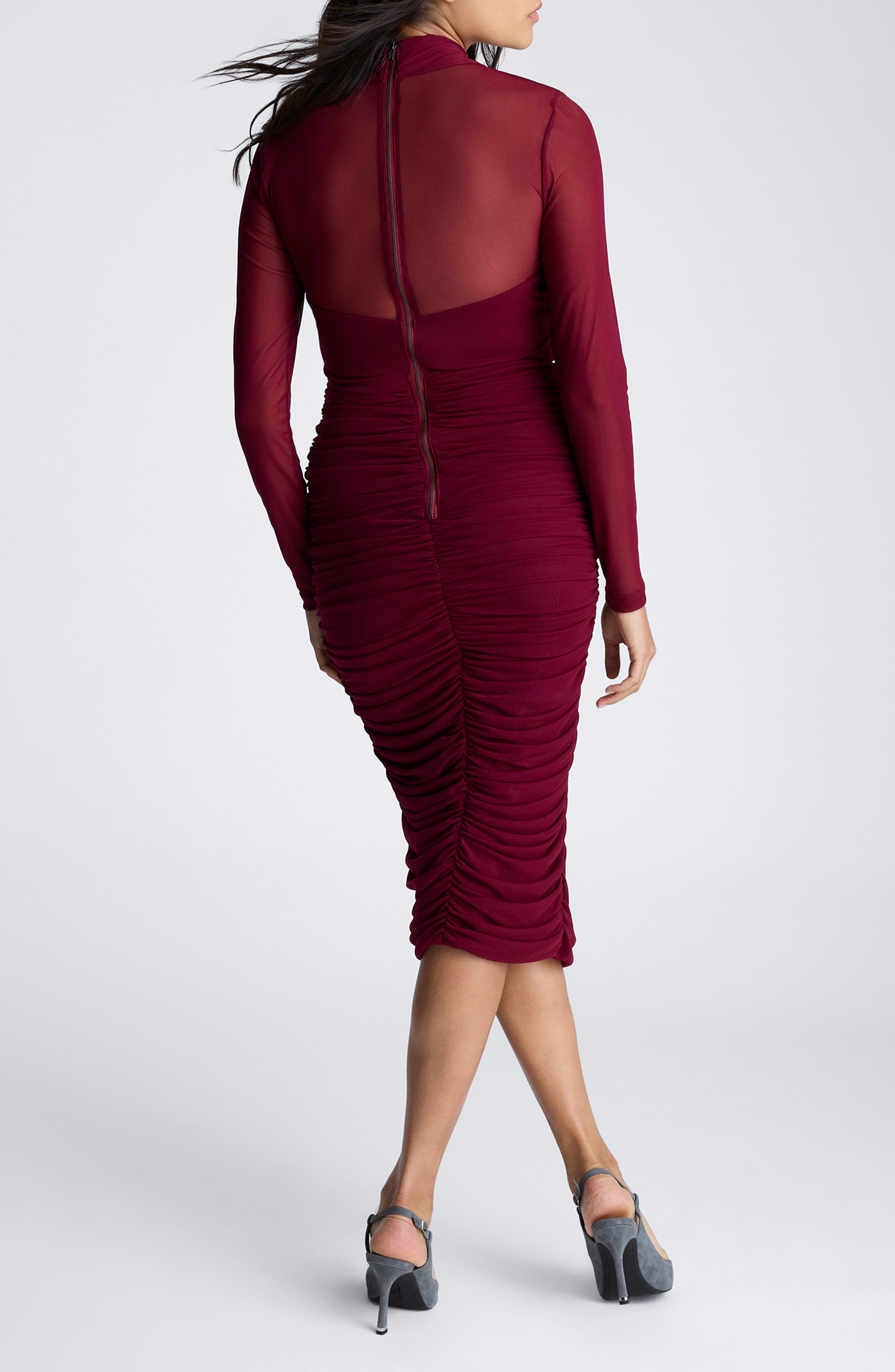 Twist Front Long Sleeve Cocktail Dress - image 2