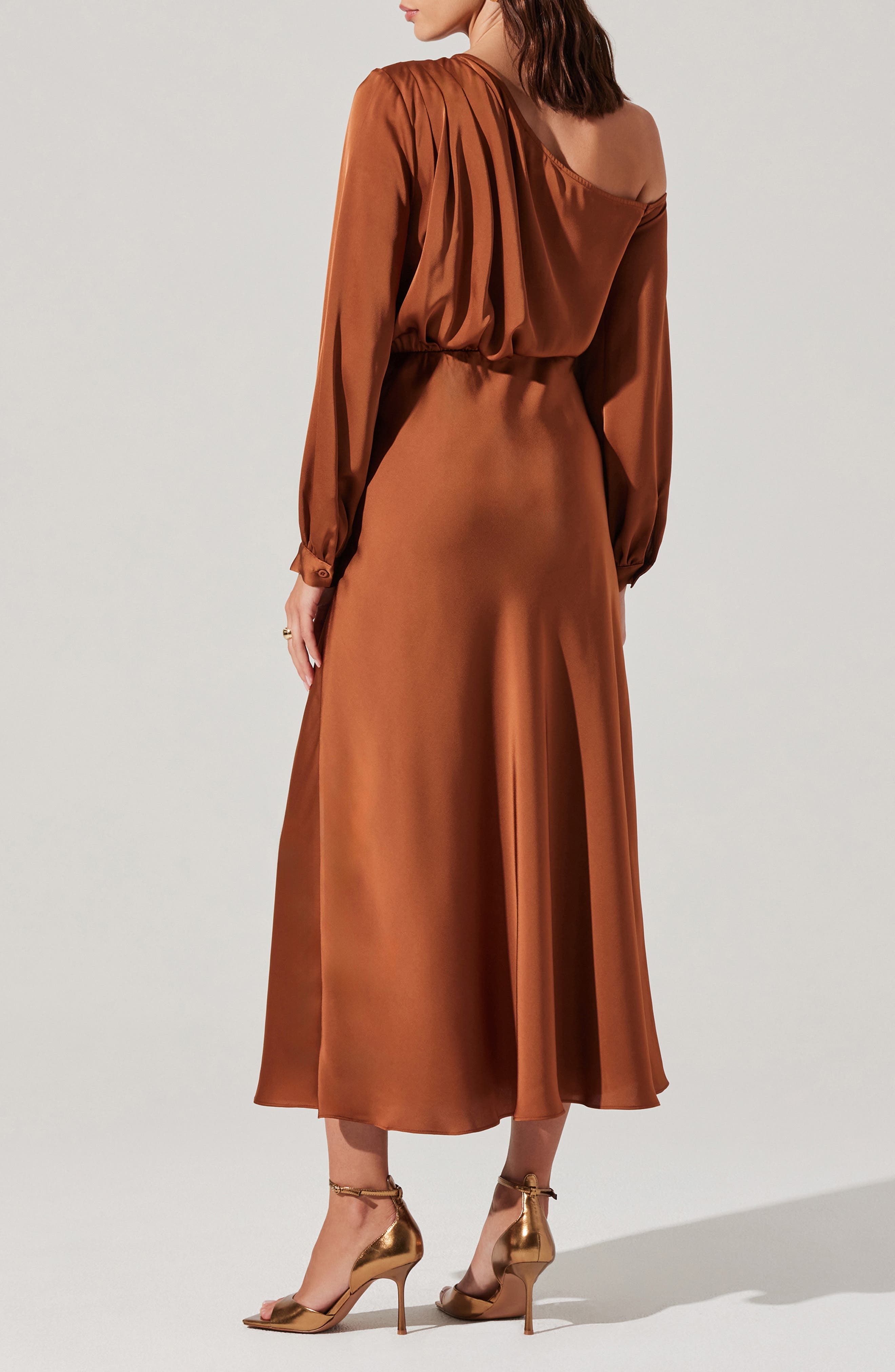 Elwood One-Shoulder Long Sleeve Satin Cocktail Dress - image 2