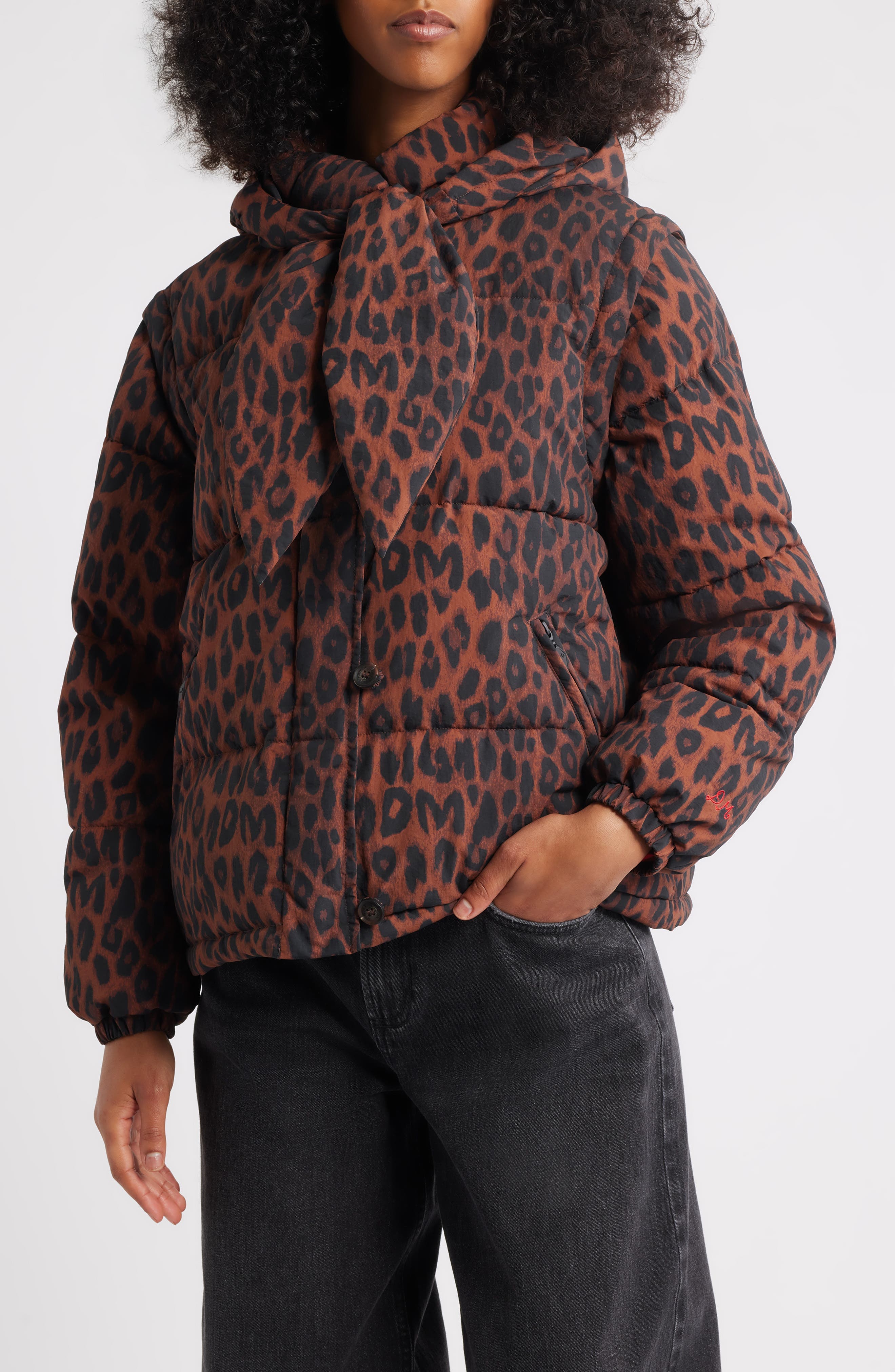Pearl Convertible Hooded Puffer Jacket - image 1