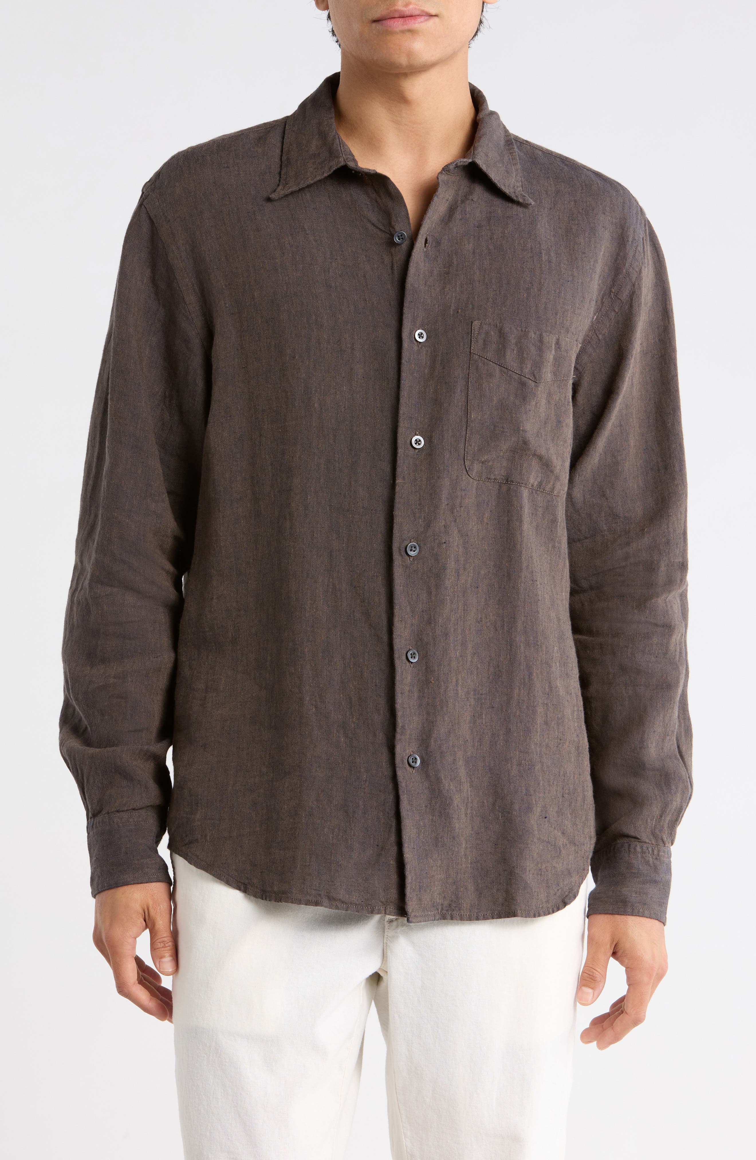 Linen & Organic Cotton Button-Up Shirt - image 1