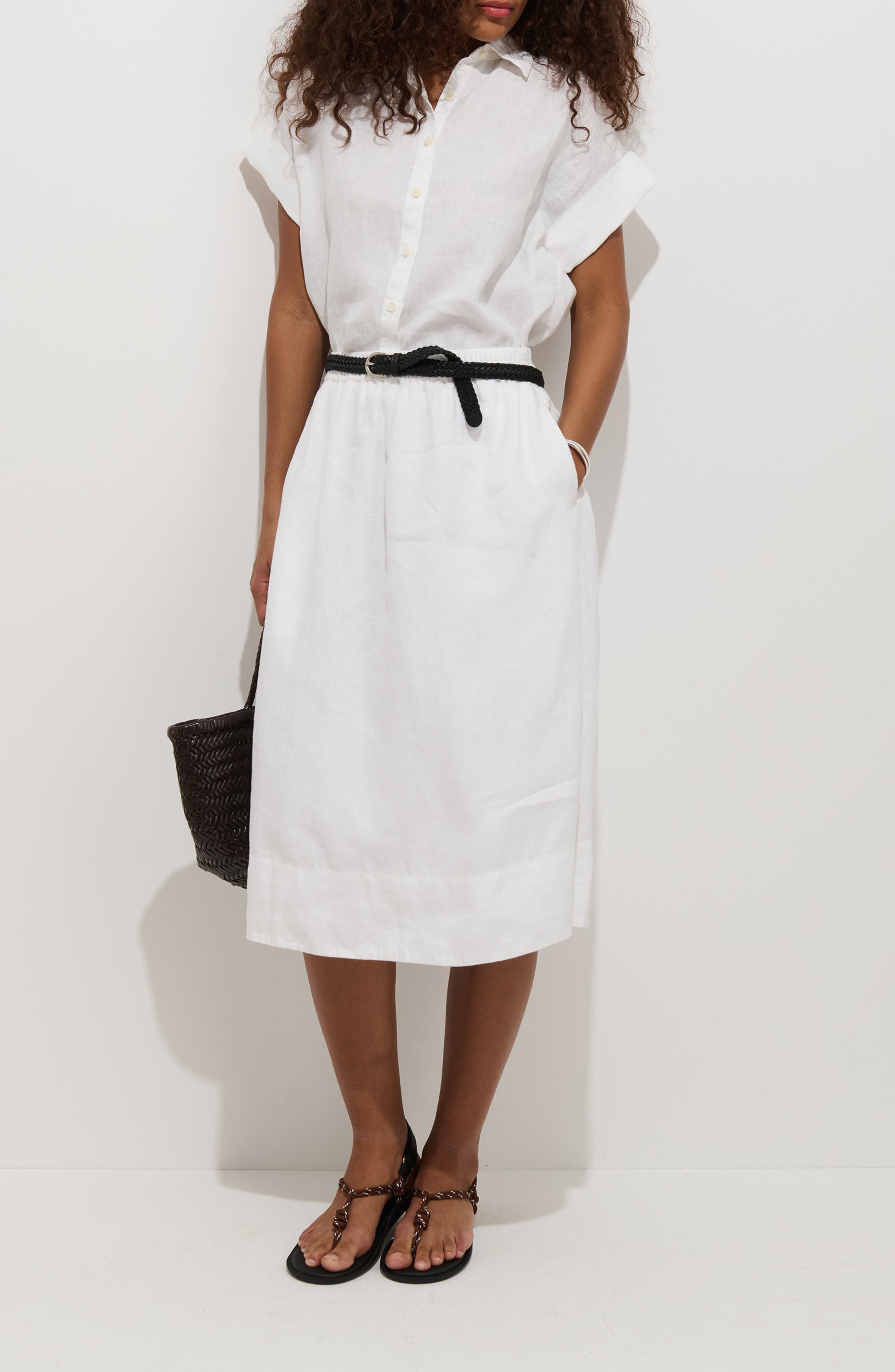 Maddie Linen Short Sleeve Button-Up Shirt - image 1