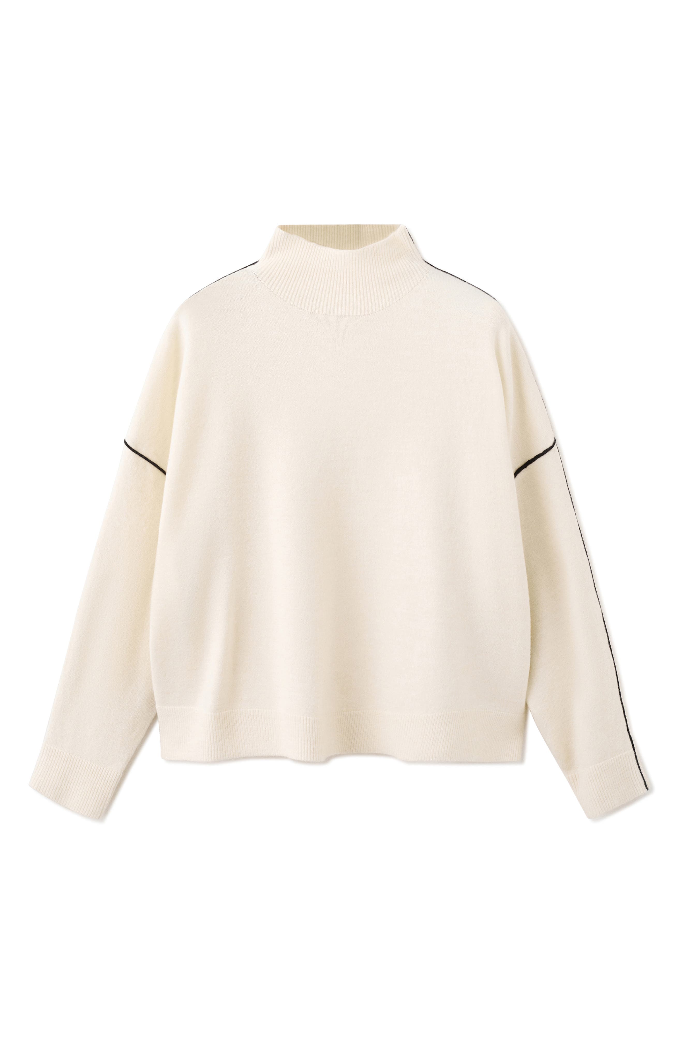 Piped Mock Neck Sweater - image 2