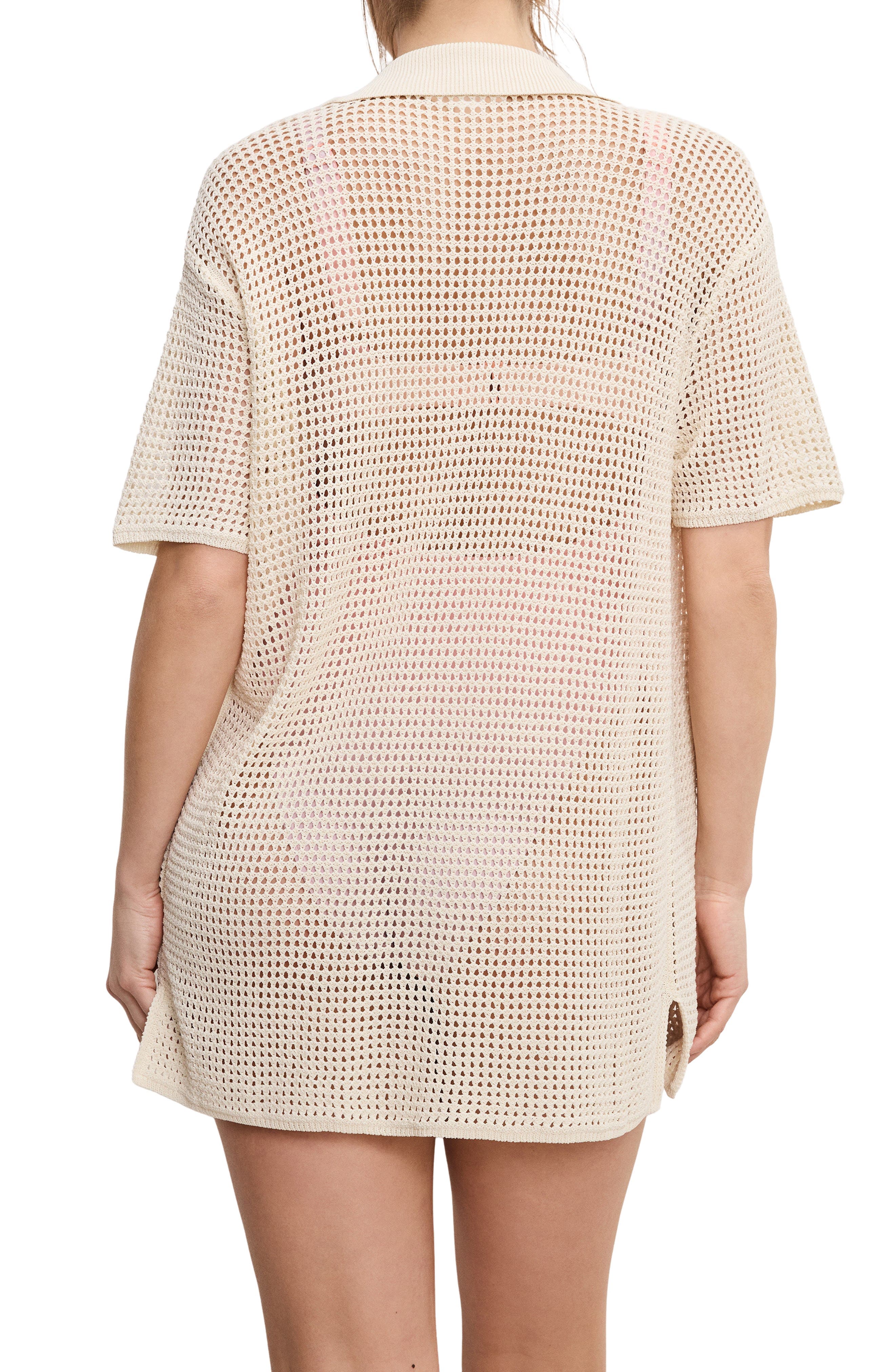 Open Knit Cover-Up Shirt - image 2