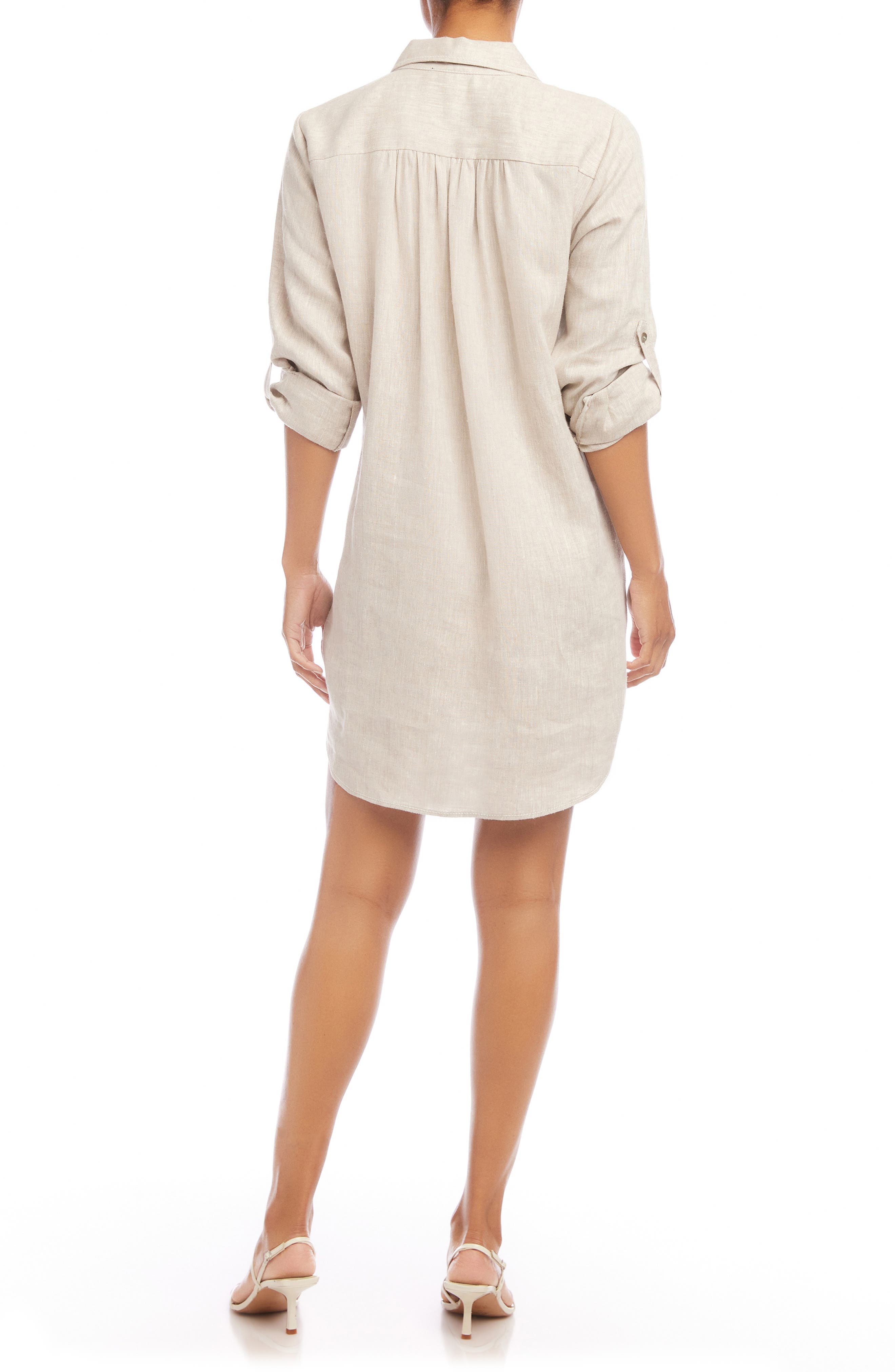 Long Sleeve Linen Shirtdress - image 2