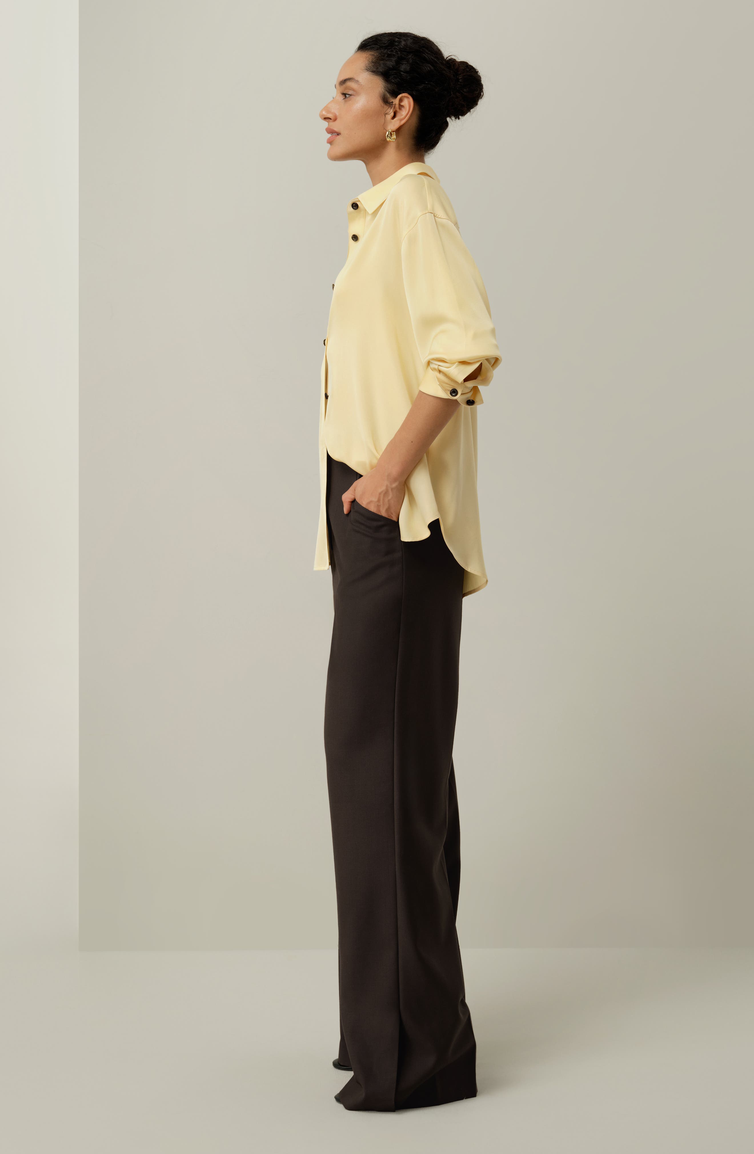 Stretch Double Georgette Oversized Shirt - image 2