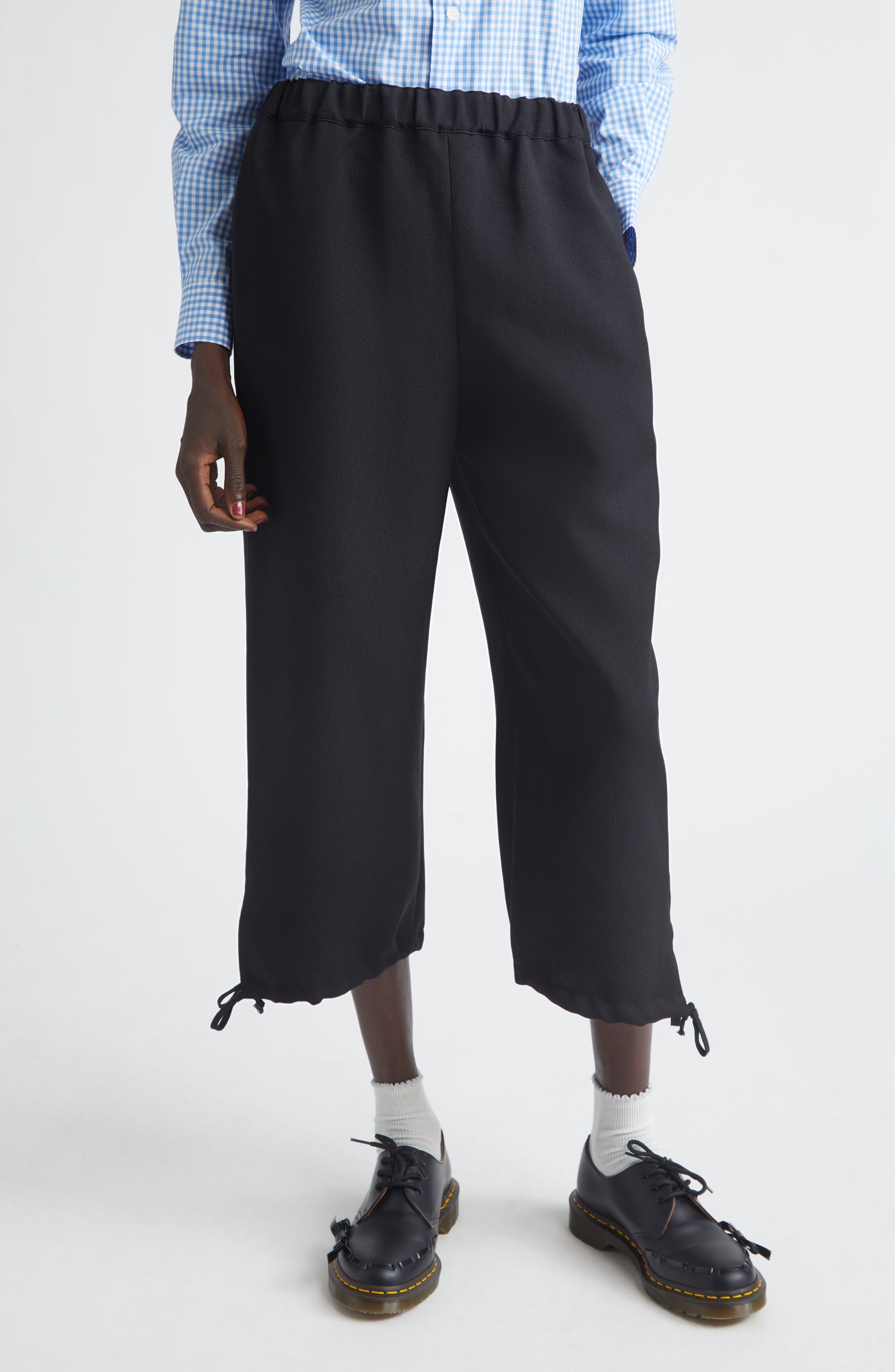 Crop Gabardine Wide Leg Pants - image 1