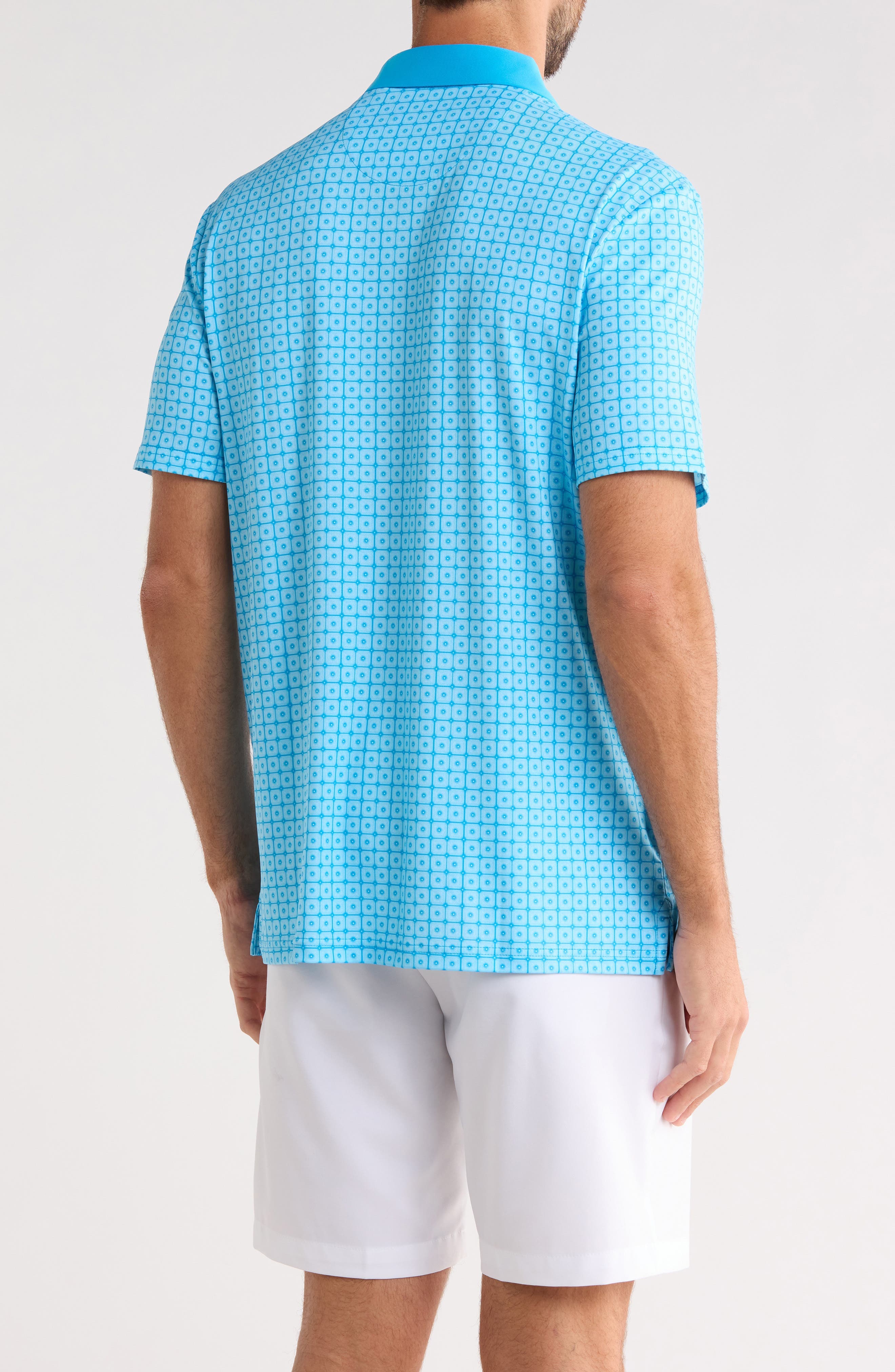 Layered Windowpane Print Knit Polo - image 2