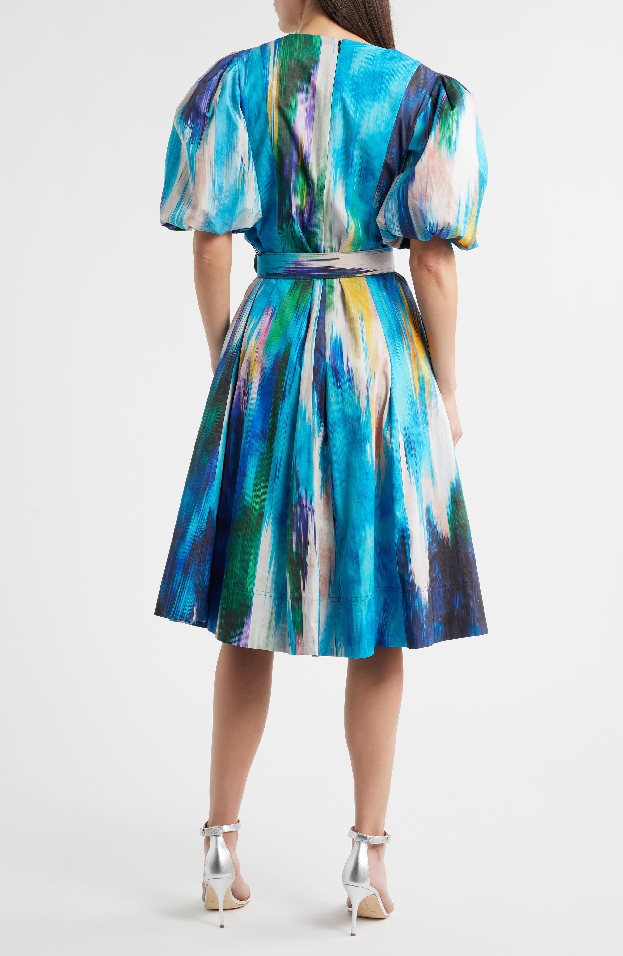 Miriam Ikat Print Belted Cotton Dress - image 2