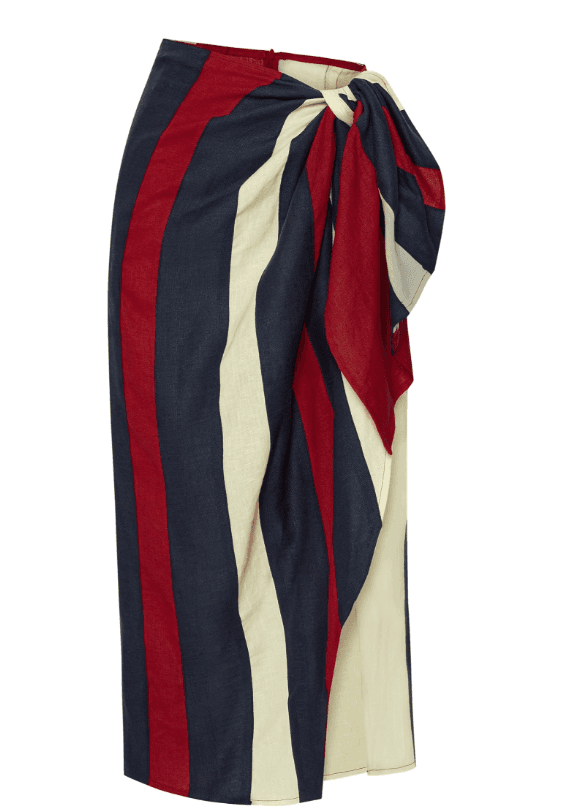 Soho Linen Wrap Skirt - image 2