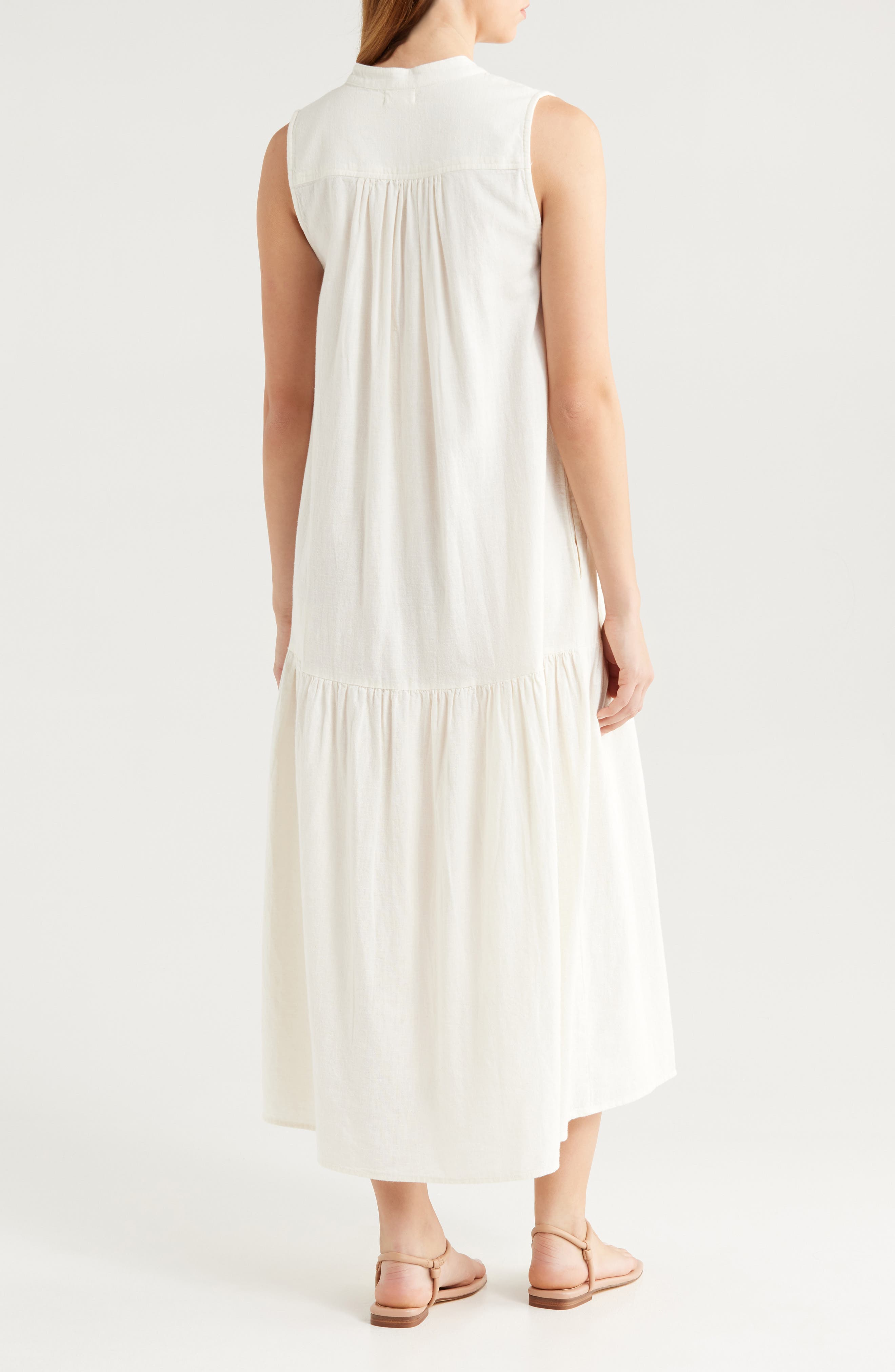 Tiered Cotton & Linen Cover-Up Dress - image 2
