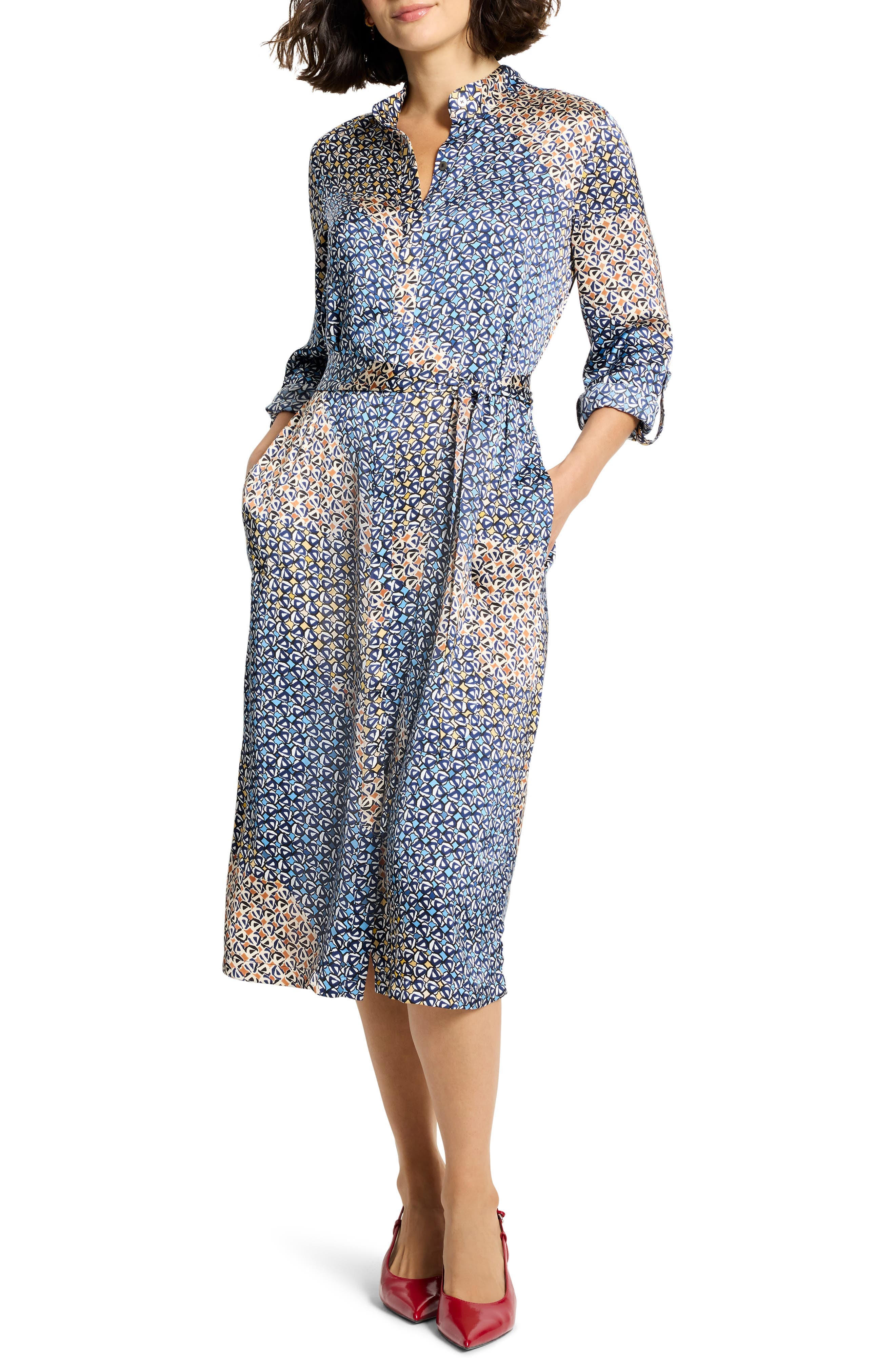 Blair Monogram Long Sleeve Shirtdress - image 1