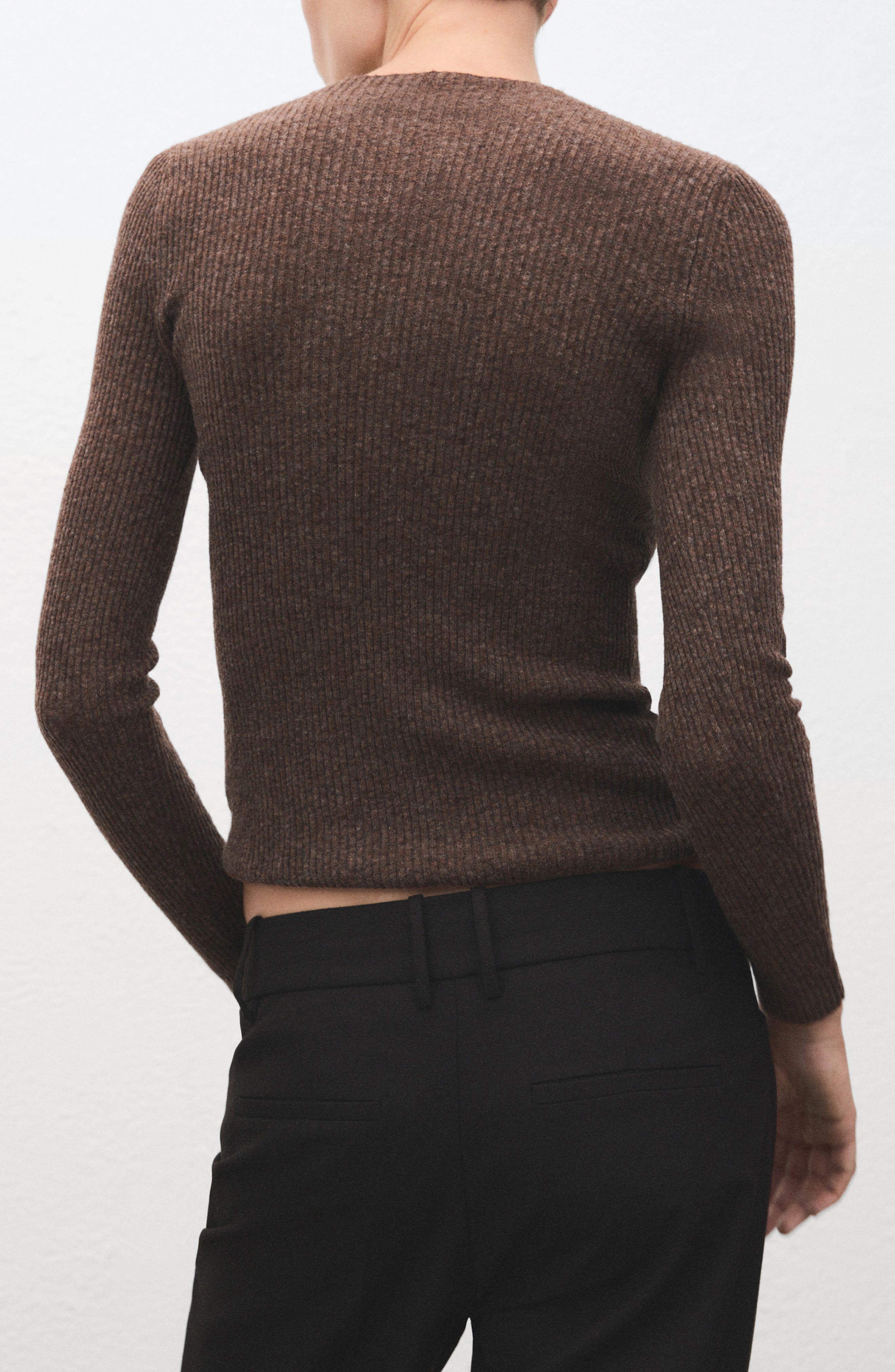 Mock Neck Rib Sweater - image 2