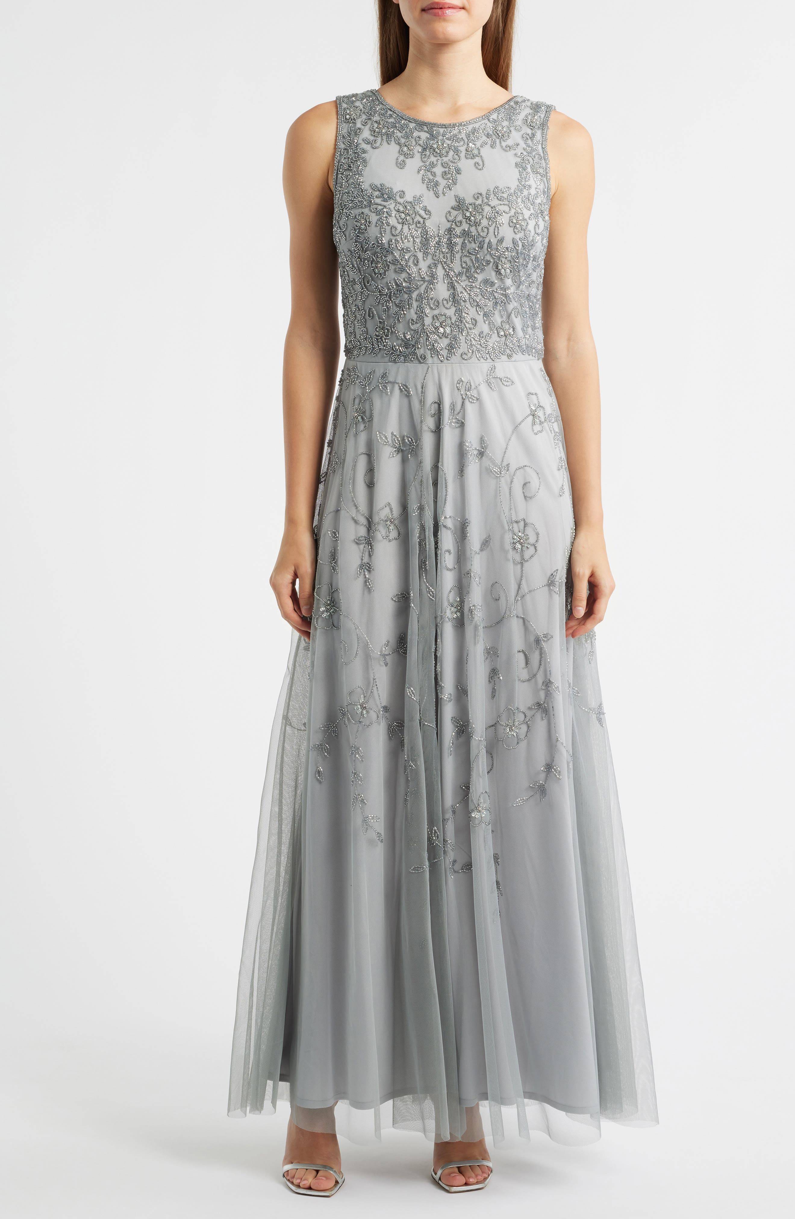 Beaded Mesh Gown with Jacket - image 5