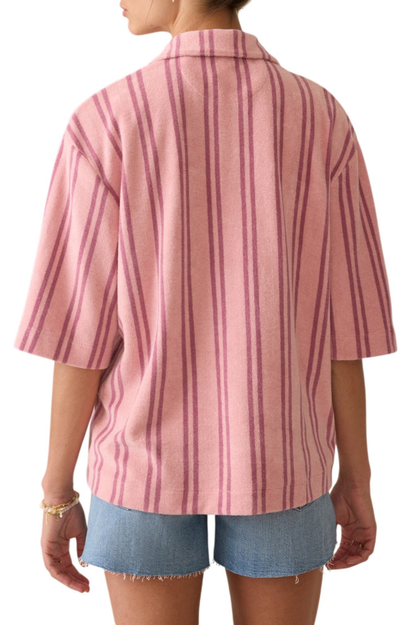Cabana Stripe Towel Terry Camp Shirt - image 4