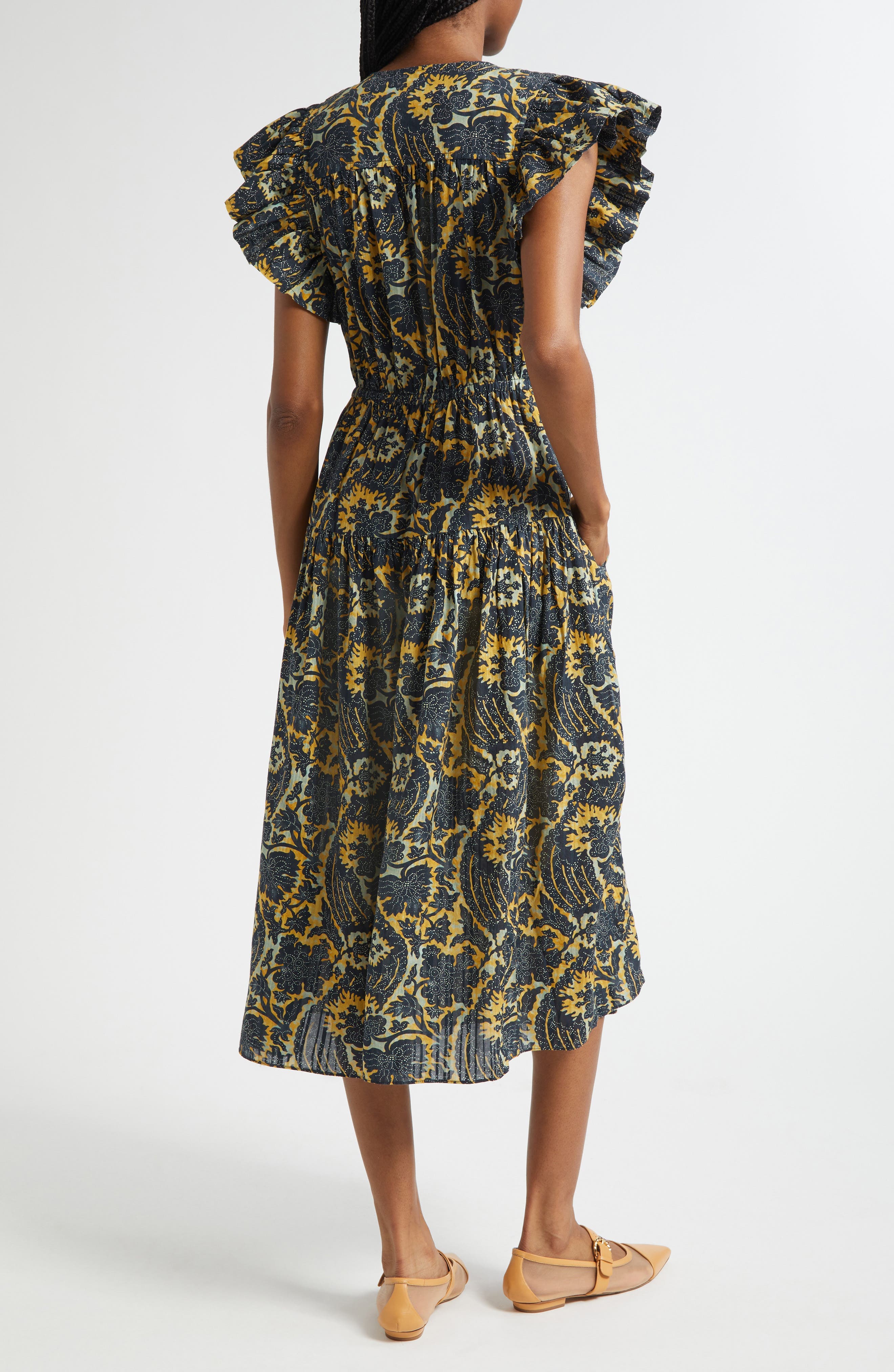 Kairi Flutter Sleeve Midi Dress - image 2