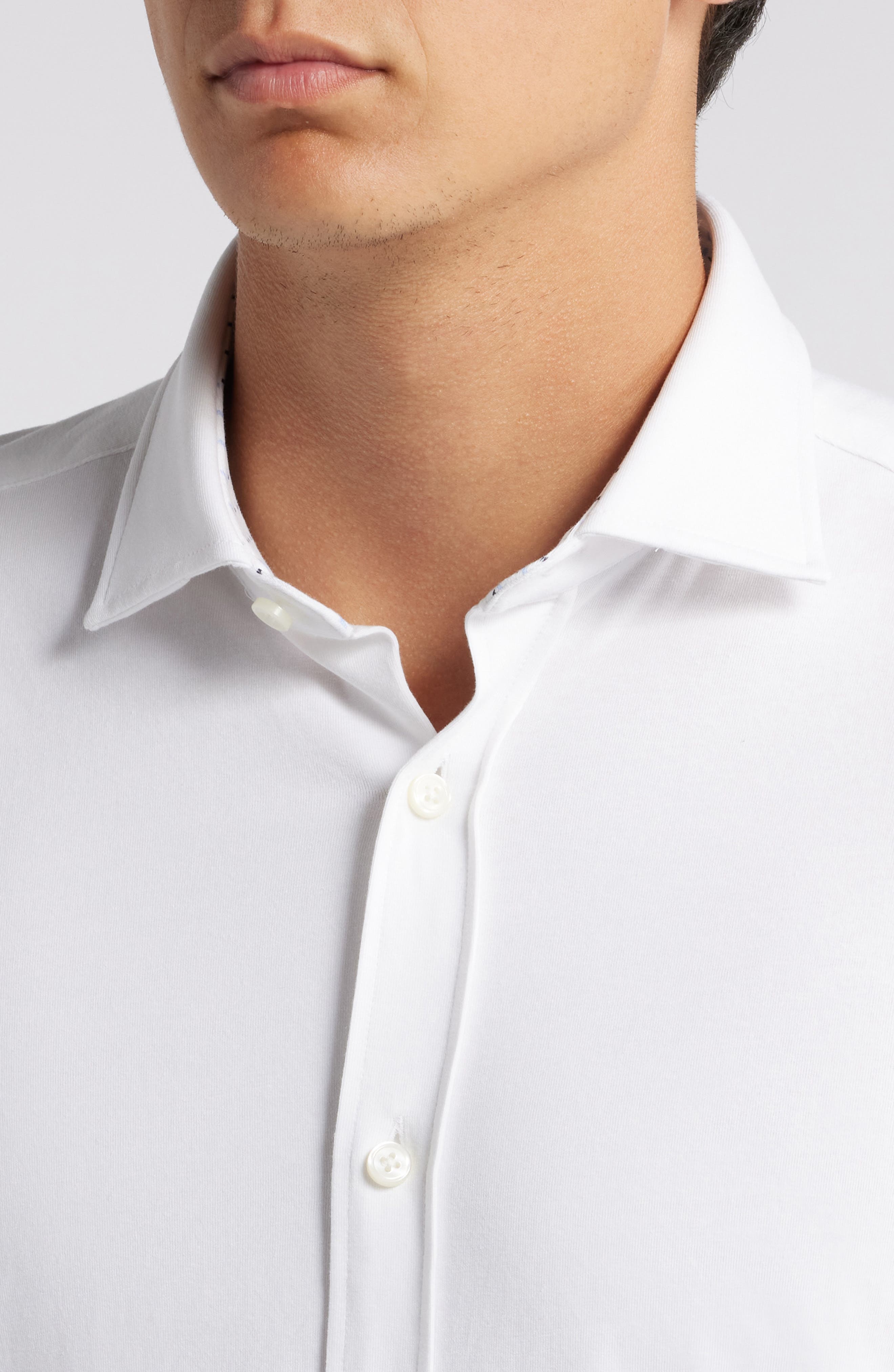 Roan Solid Stretch Cotton Button-Up Shirt - image 4