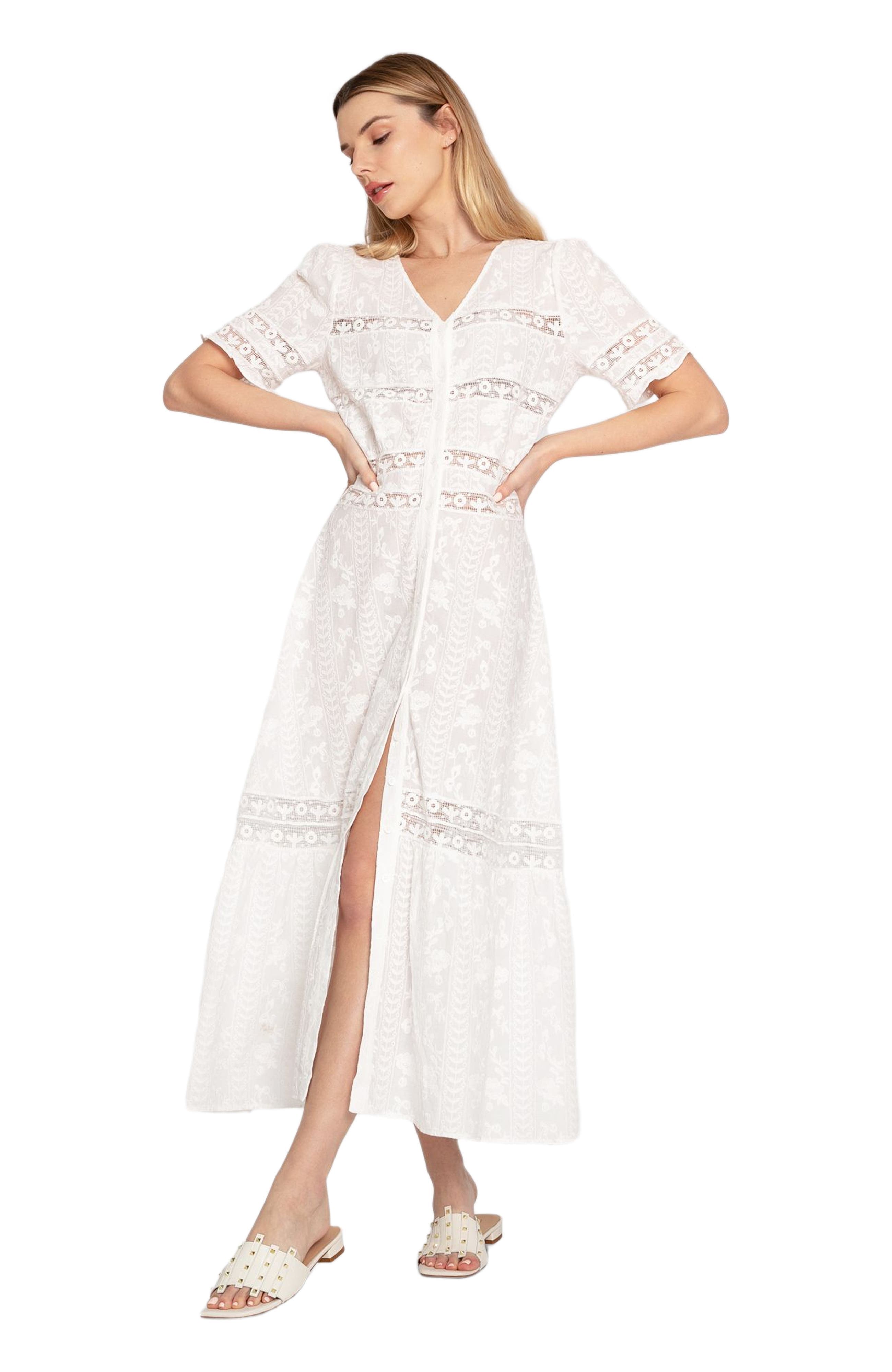 Summer Breeze Lace Midi Dress - image 1