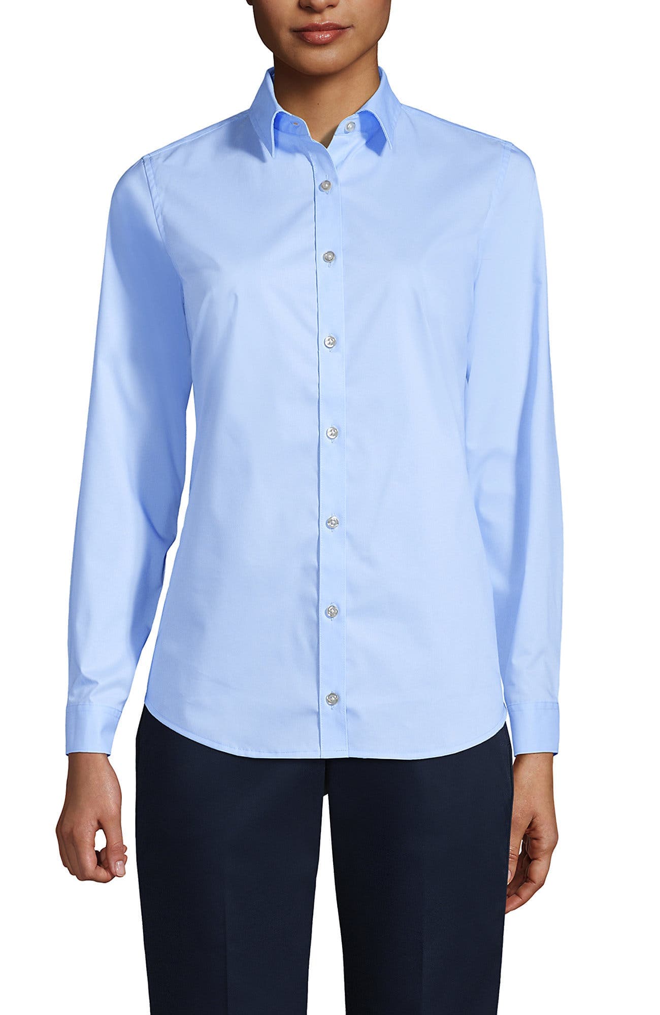 School Uniform  No Gape Long Sleeve Stretch Shirt - image 3
