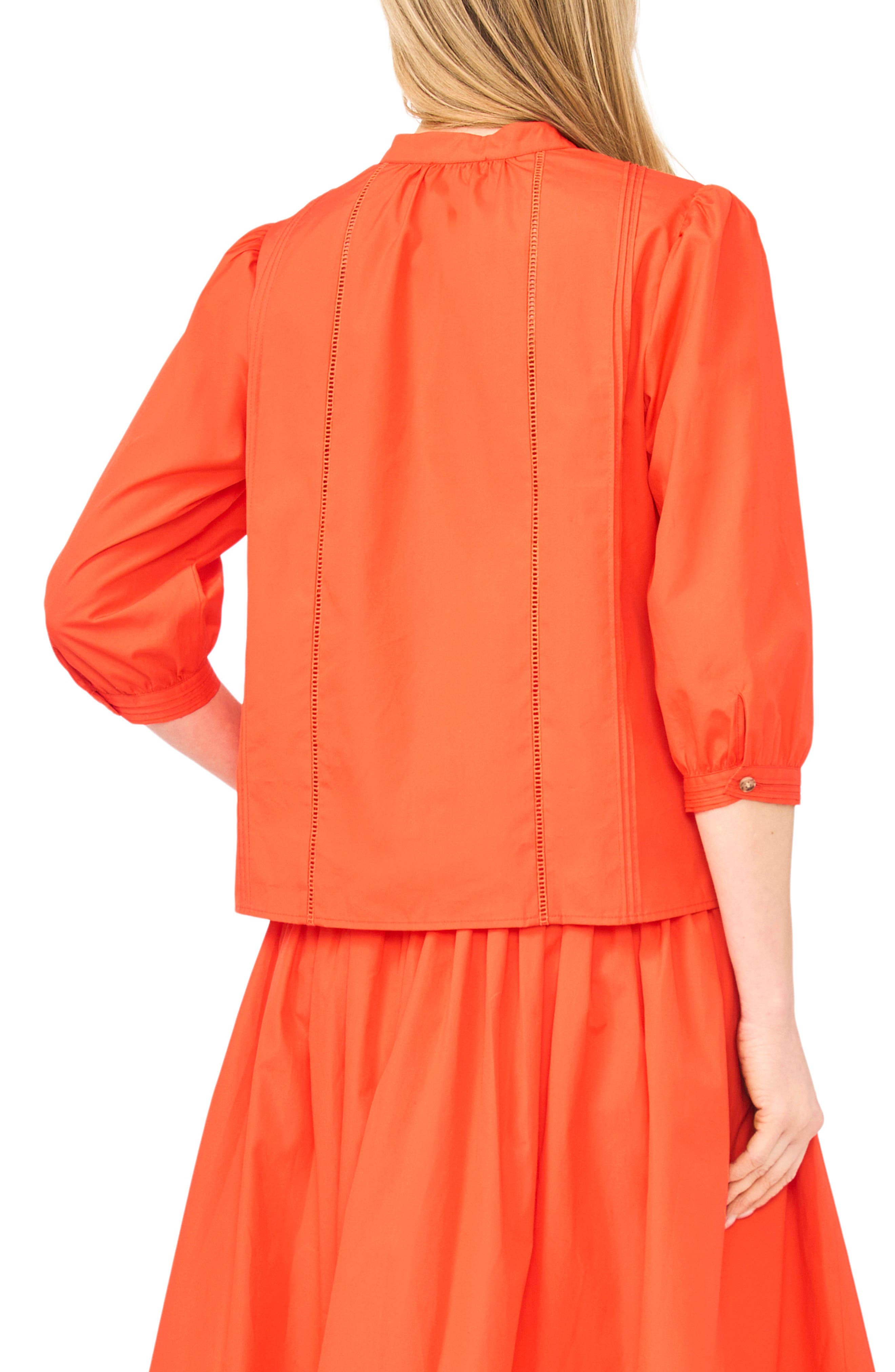 Camille Pleated Cotton Button-Up Top - image 2