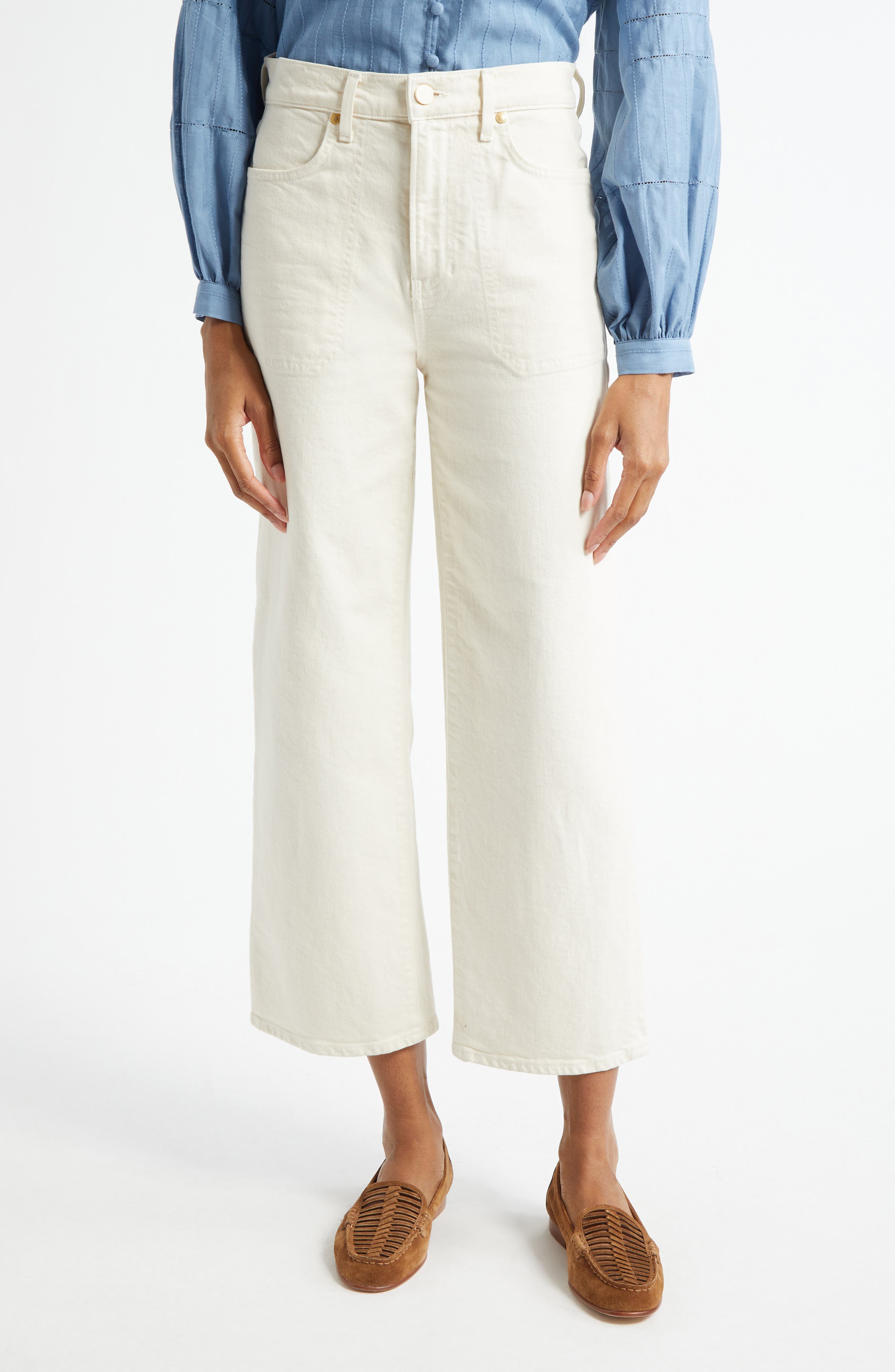 Crosbie High Waist Crop Wide Leg Jeans - image 1