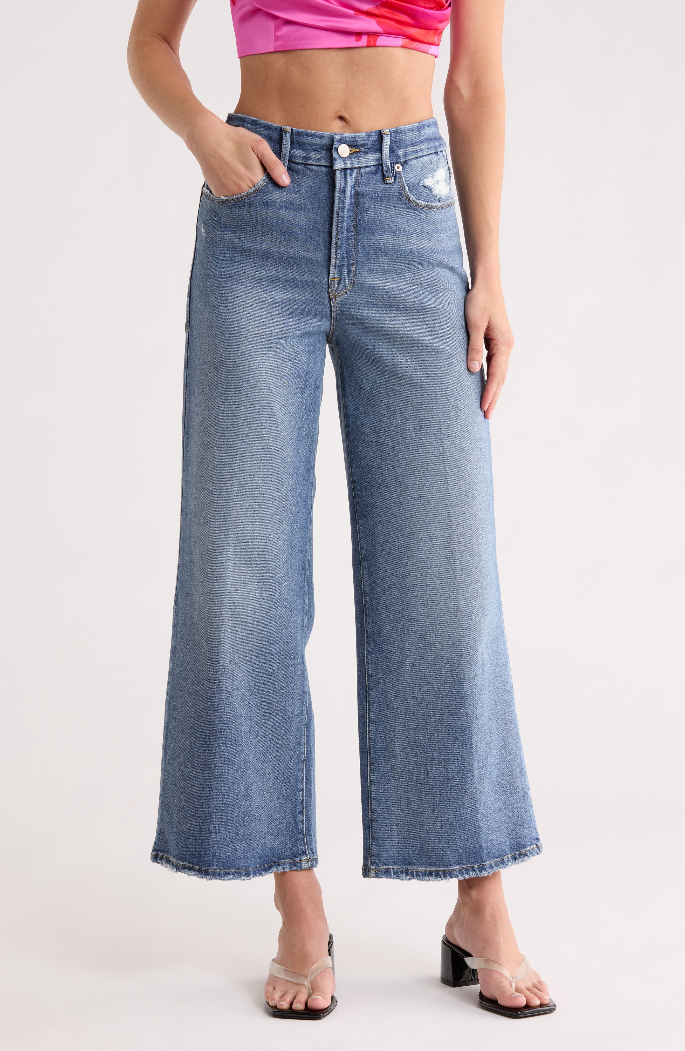 Soft Tech Good Waist High Waist Crop Palazzo Jeans - image 3
