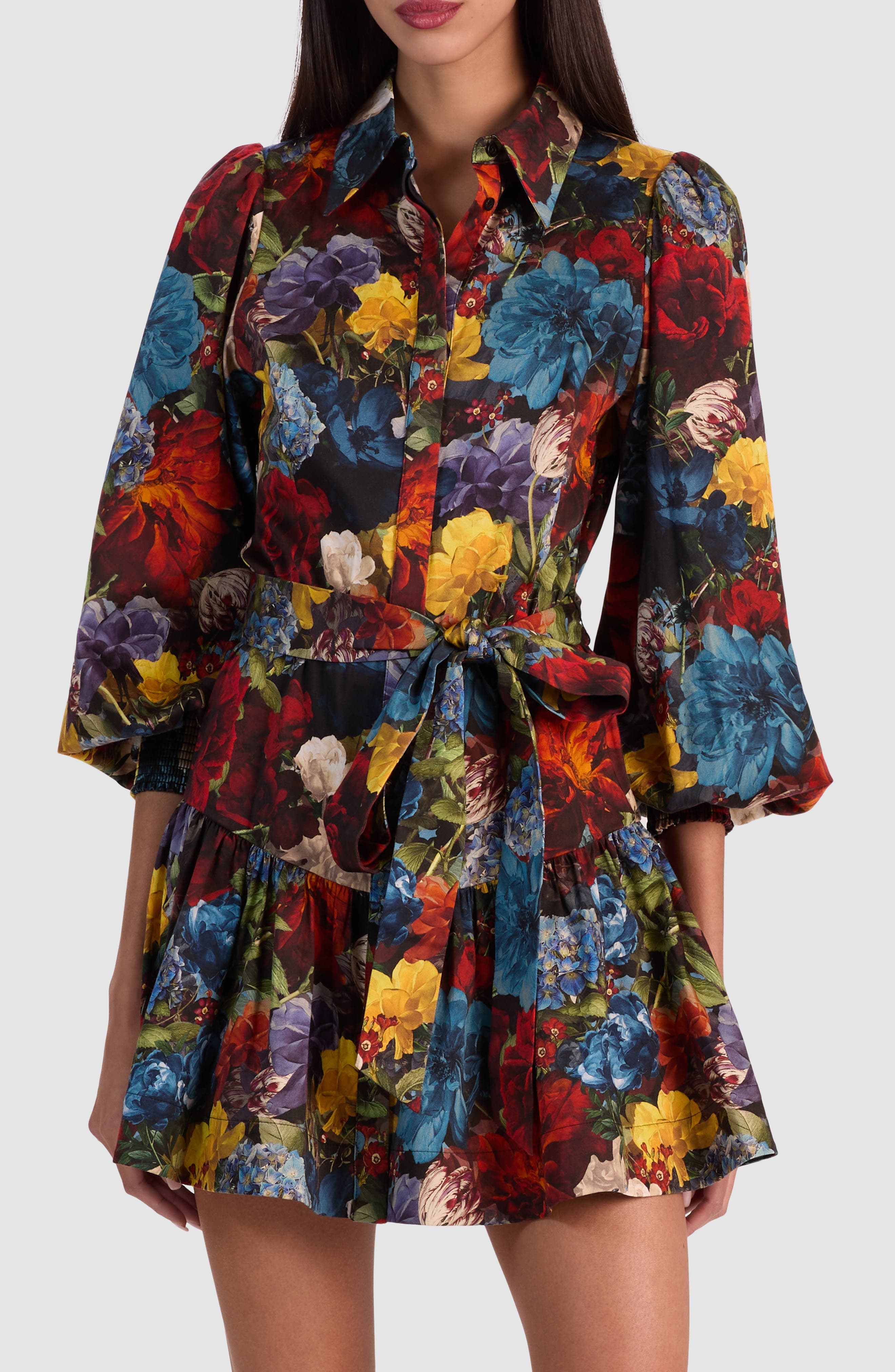 Lily Long Sleeve Floral Shirtdress - image 1