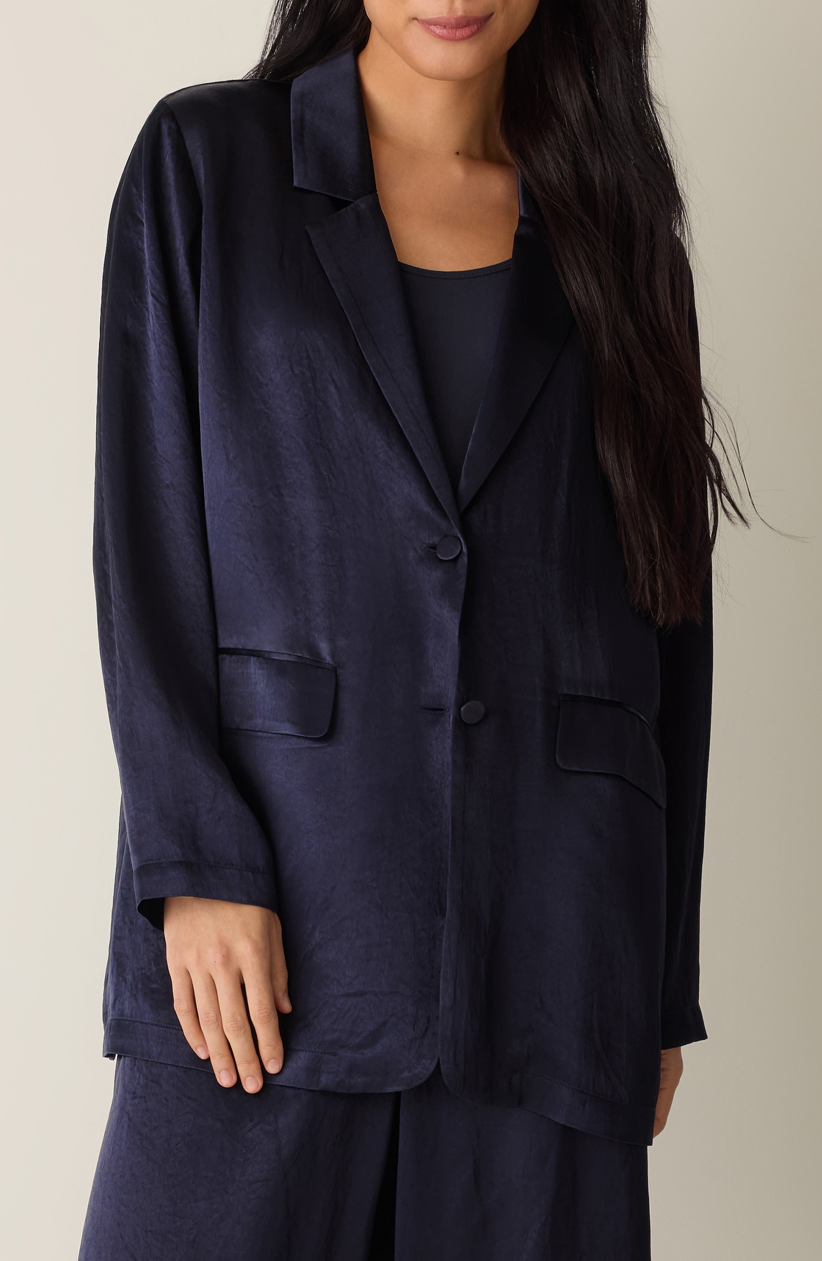 Crinkled Satin Blazer - image 3