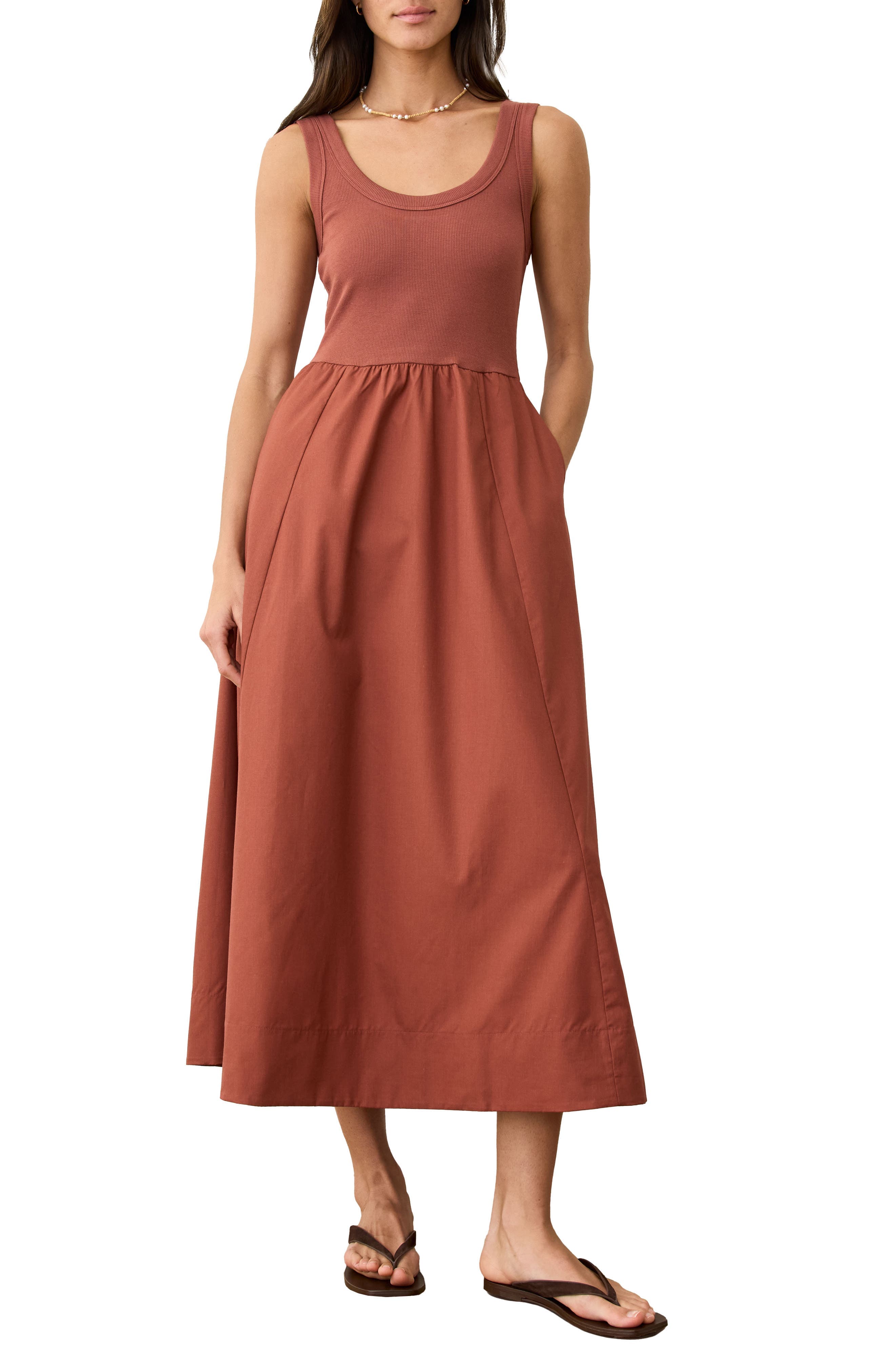 Gemma Mixed Media Midi Dress - image 1