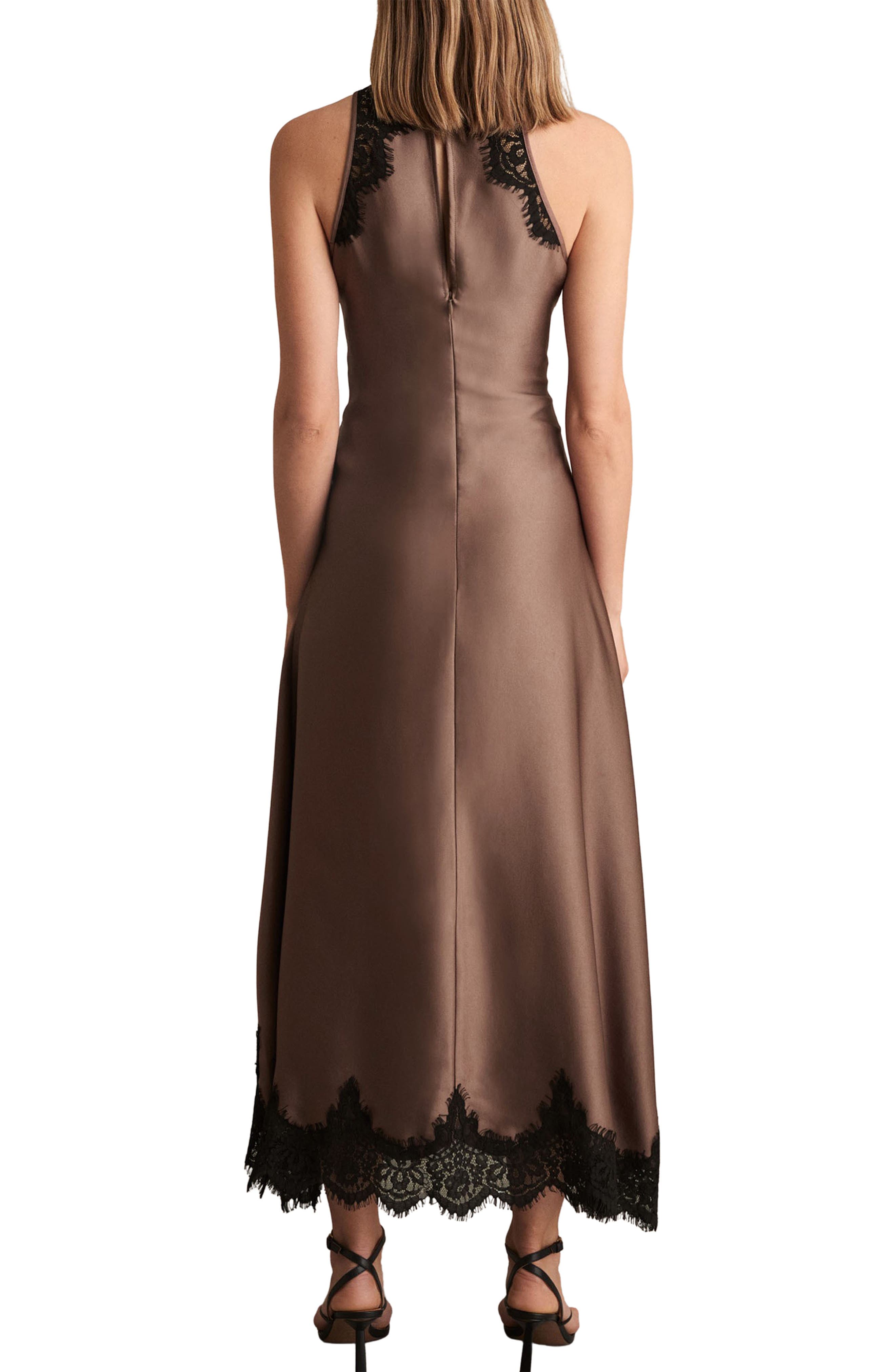 Anais Lace Trim Satin Dress - image 2