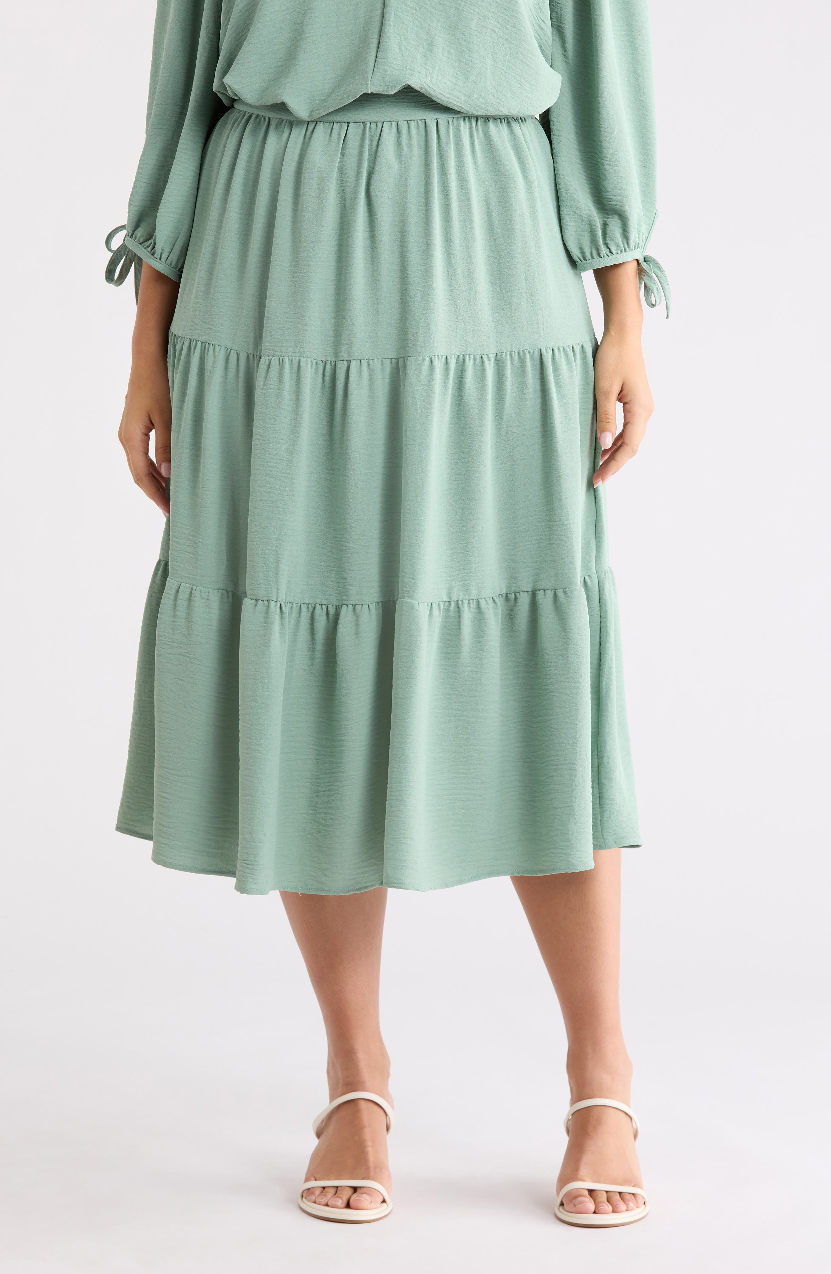 Tiered Pull-On Midi Skirt - image 3