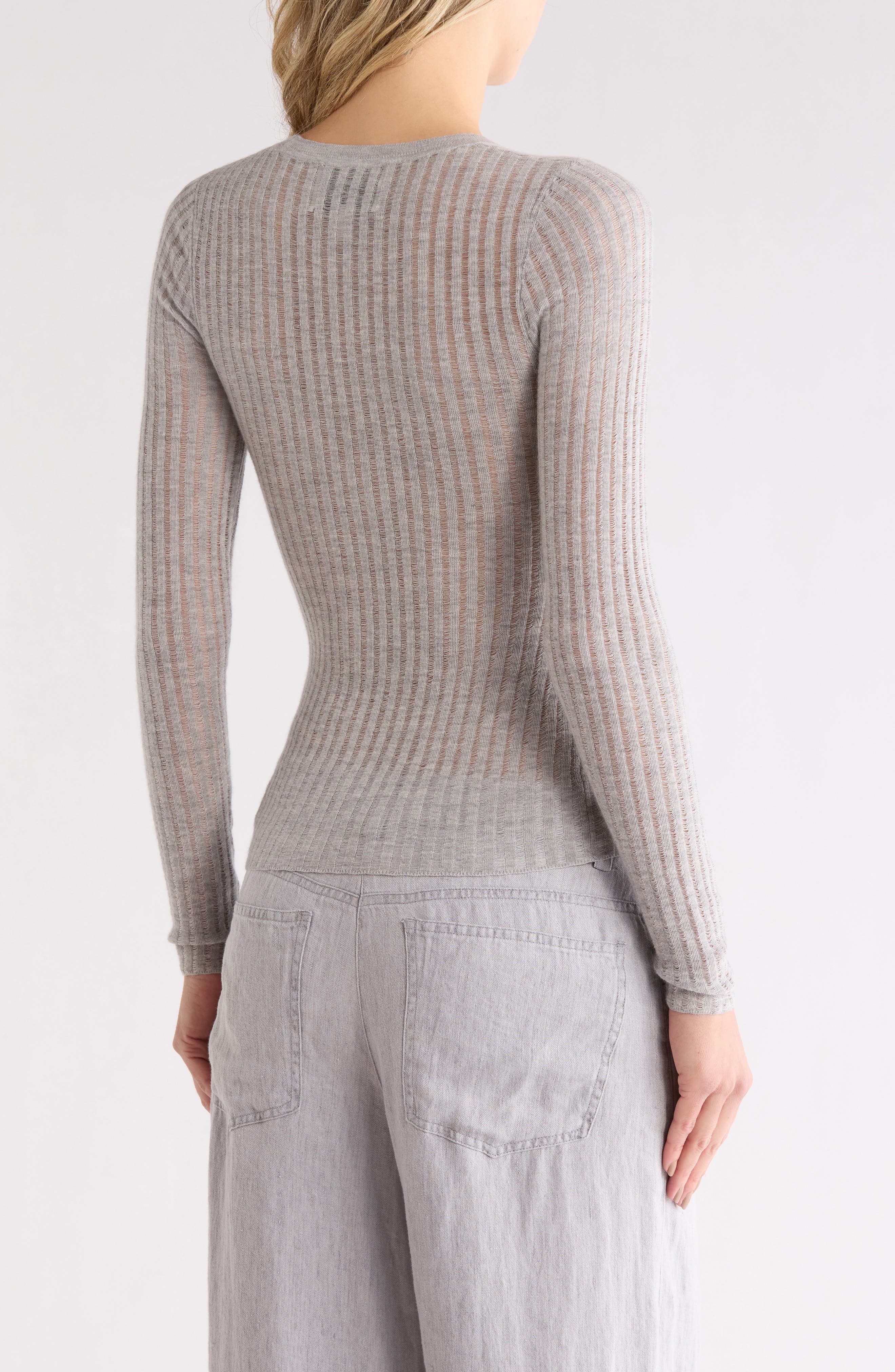 Pointelle Knit Sweater - image 2