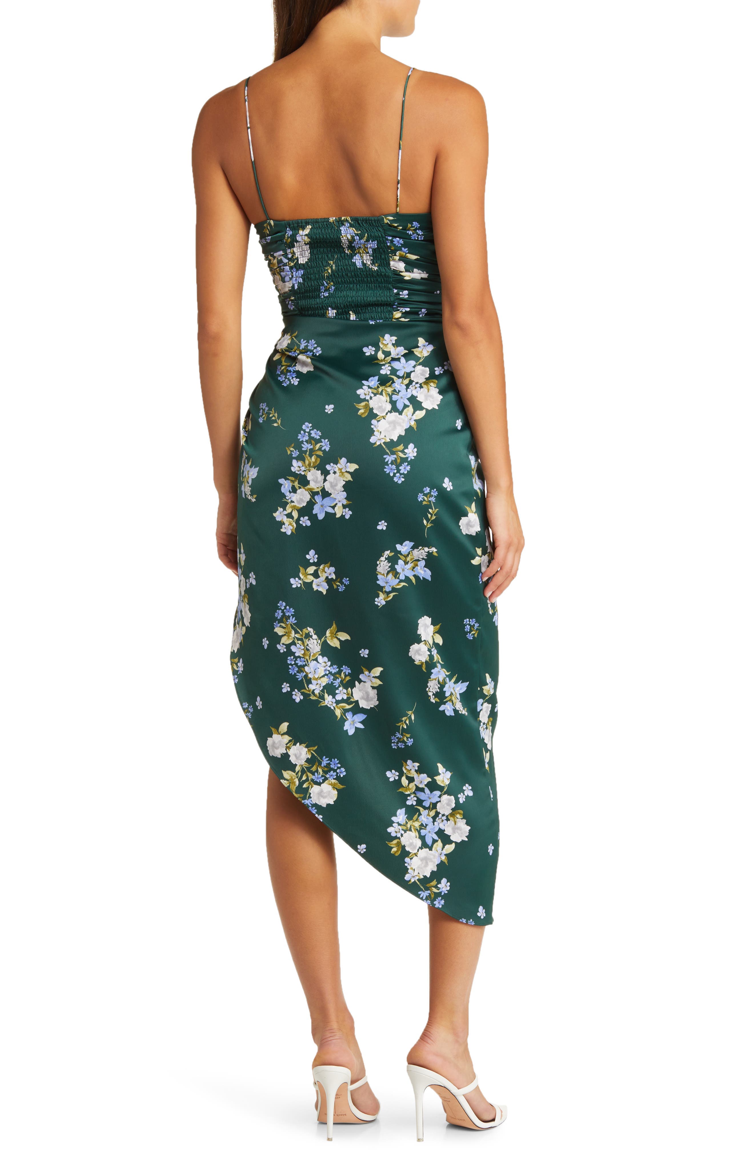 Ruched Bodice Satin Midi Dress - image 2