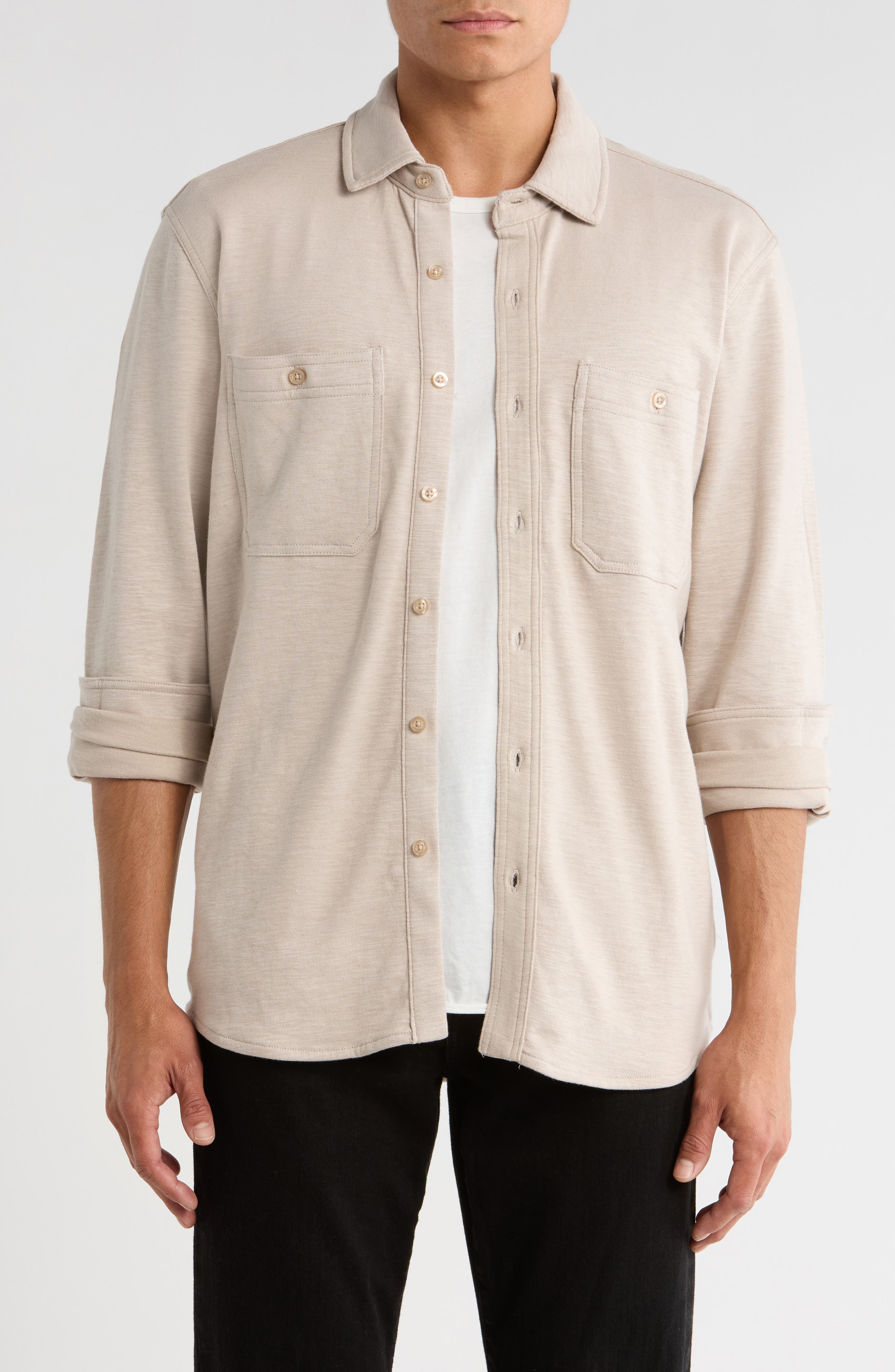 Knit Stretch Cotton Work Shirt - image 3