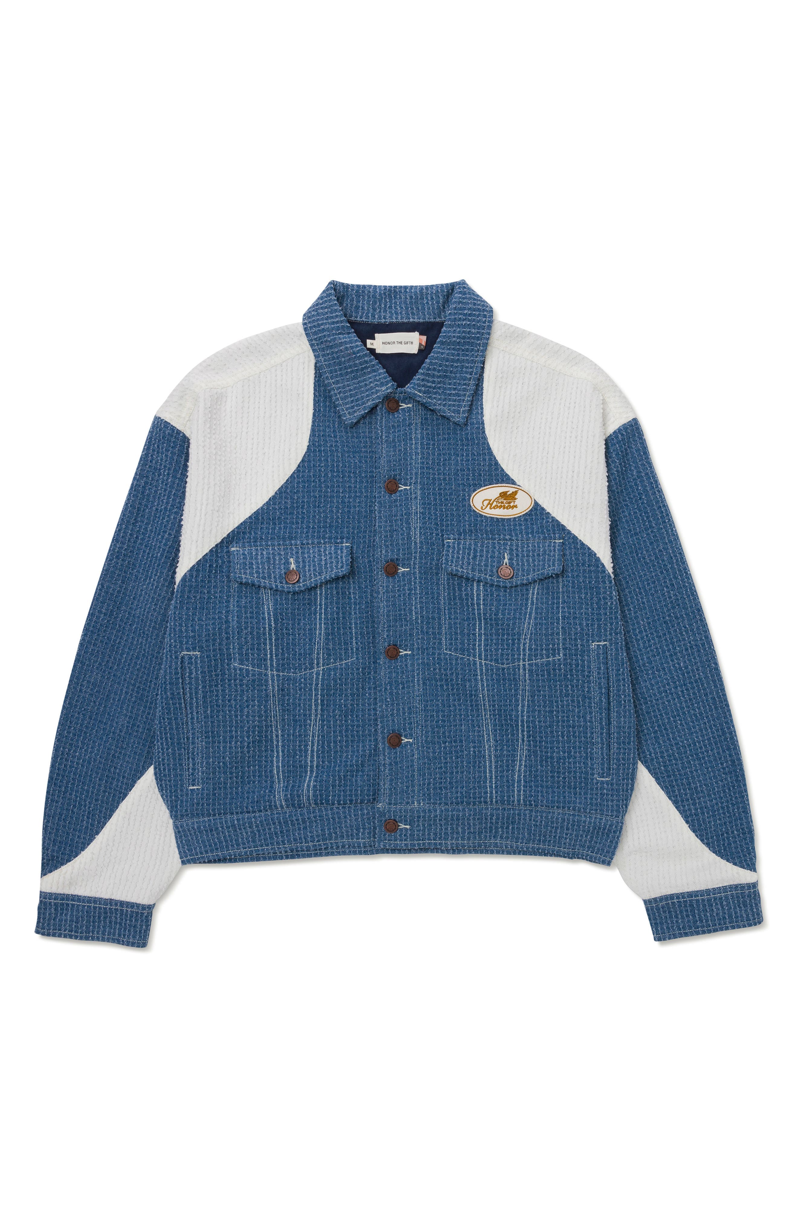 Colorblock Denim Trucker Jacket - image 1