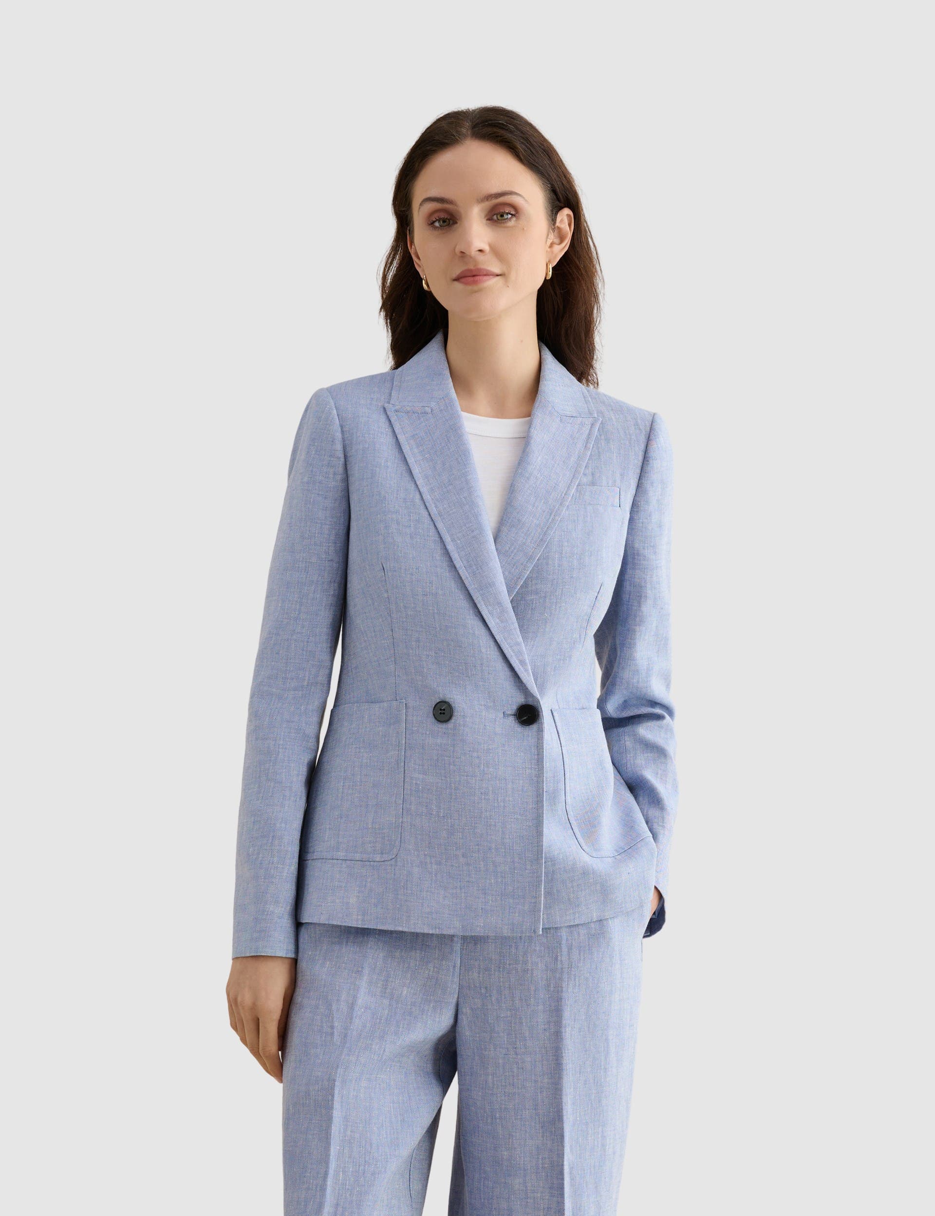 Estella Double Breasted Linen Jacket - image 1