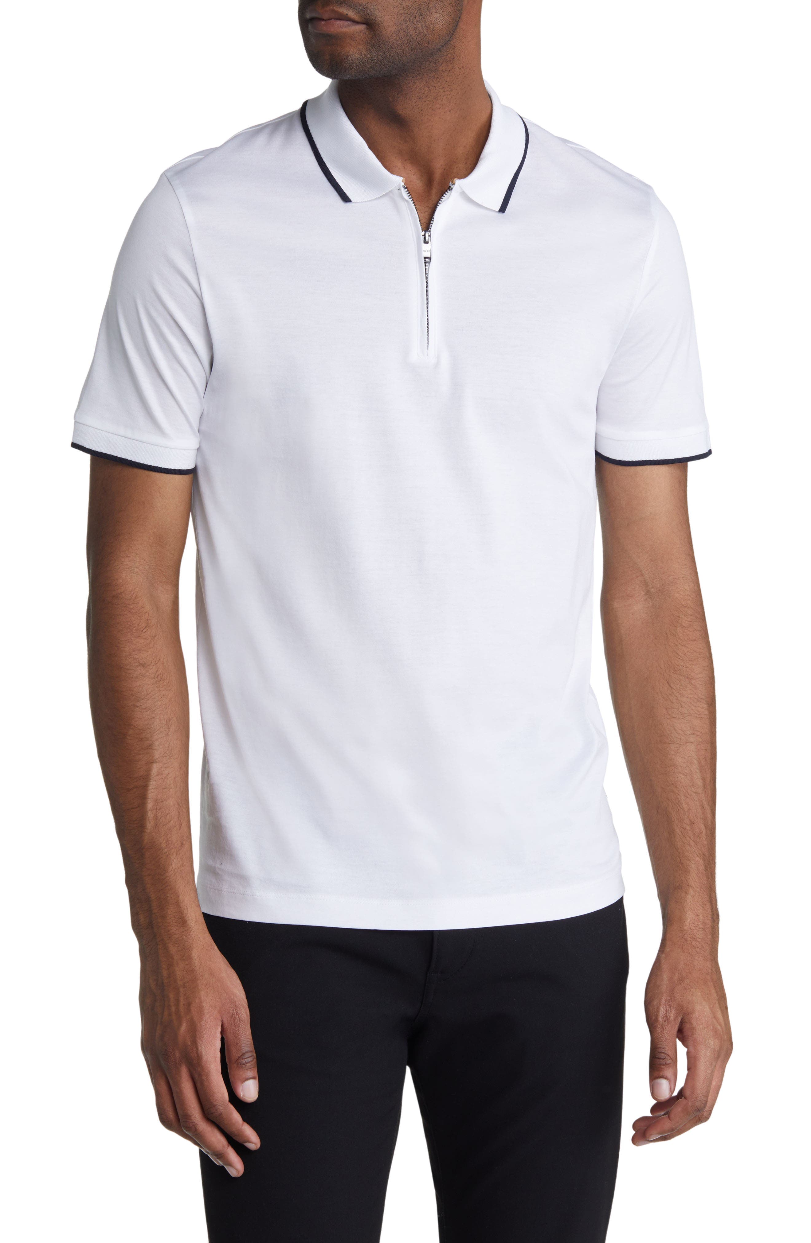 Polston Tipped Zip Polo - image 1