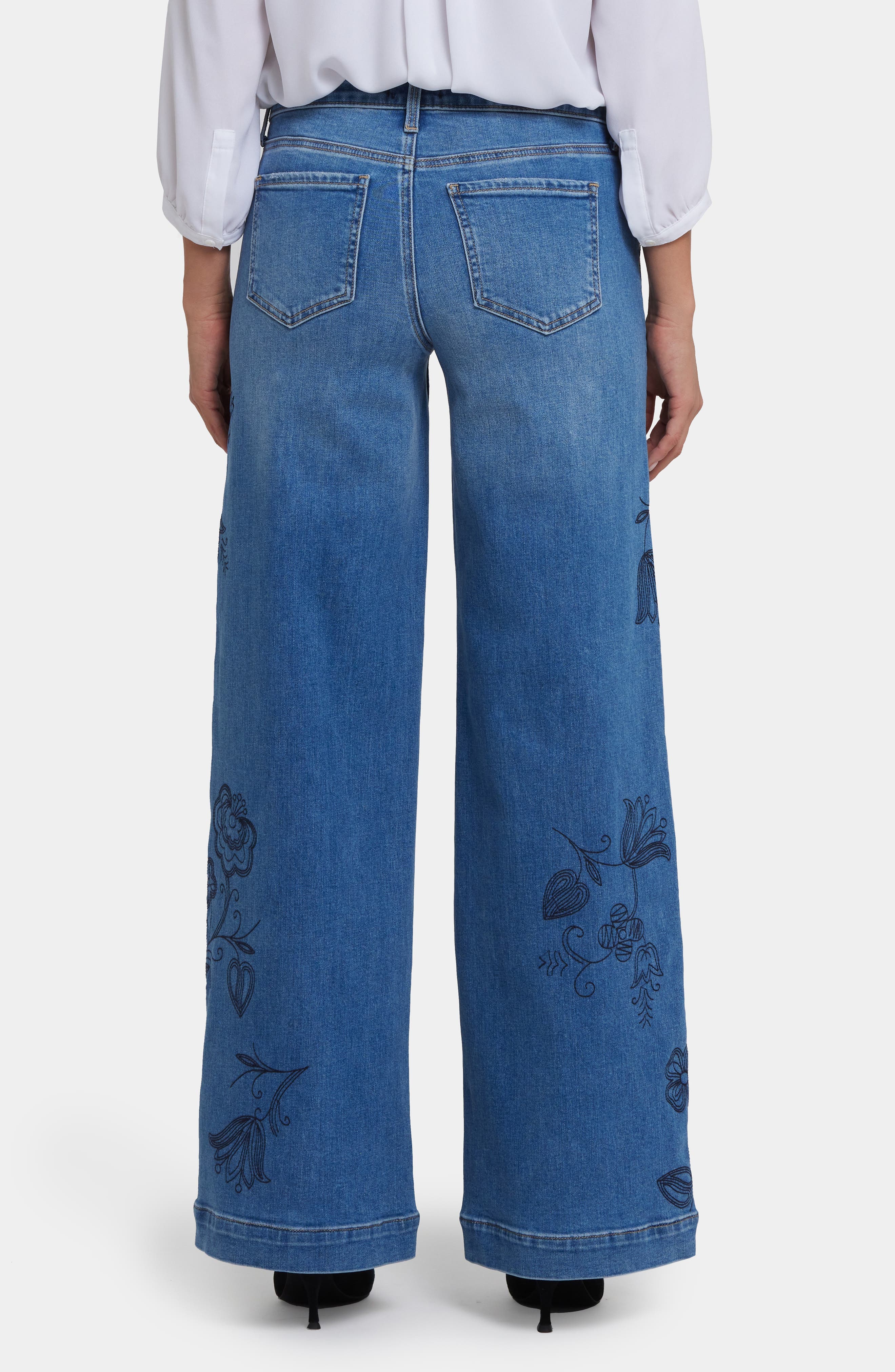 Teresa Embroidered High Waist Wide Leg Jeans - image 2
