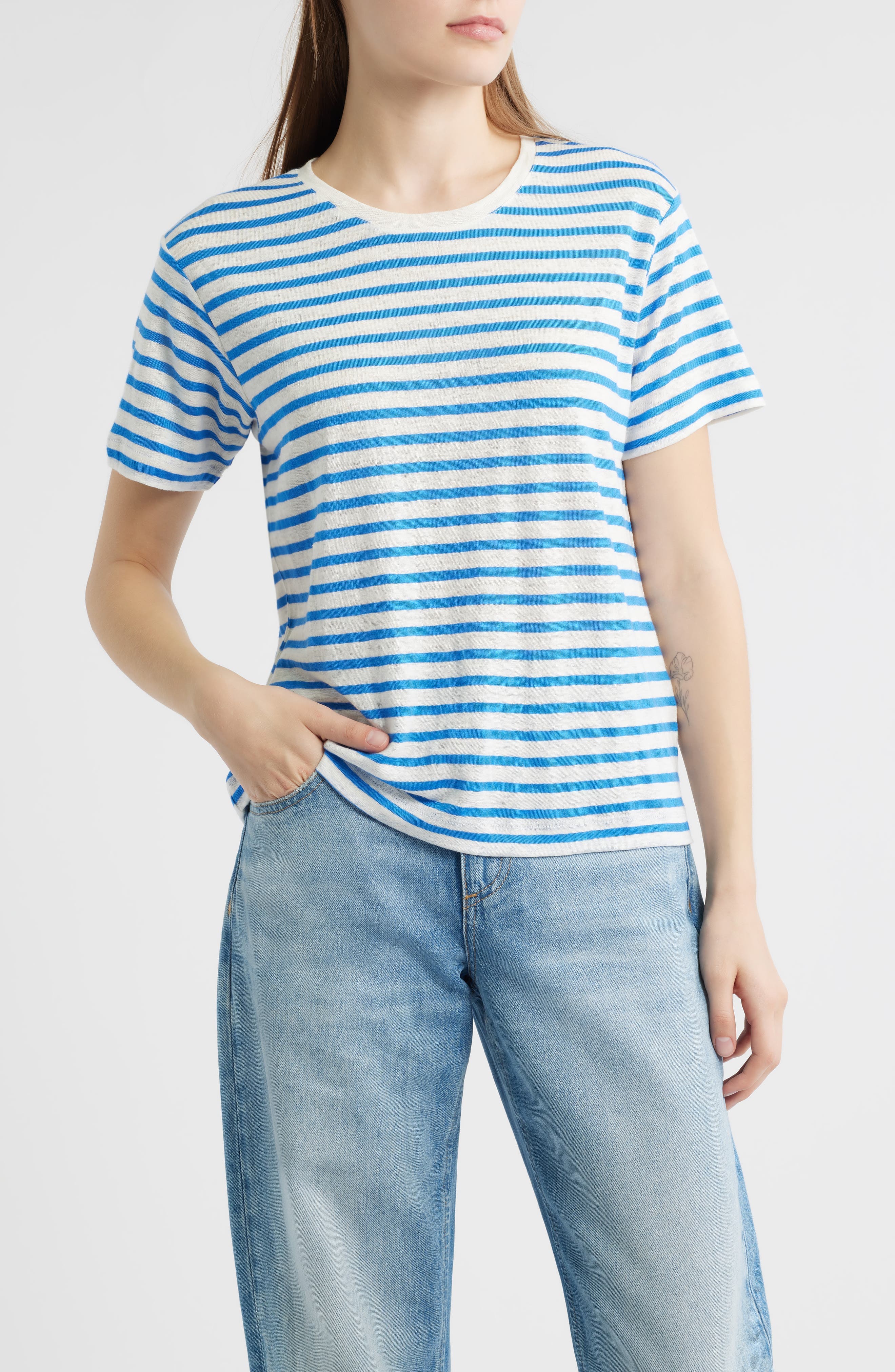 Garcon Stripe Linen Blend T-Shirt - image 3